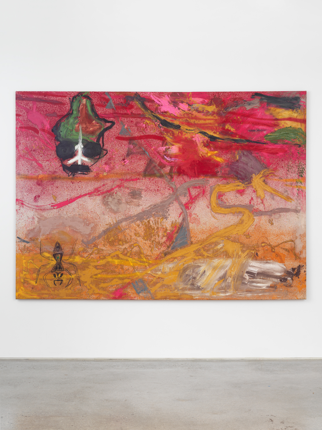 Bill Saylor, Sunset Strip, 2019, Flashe, oil, spray paint, and charcoal on canvas, 74h x 104w in.