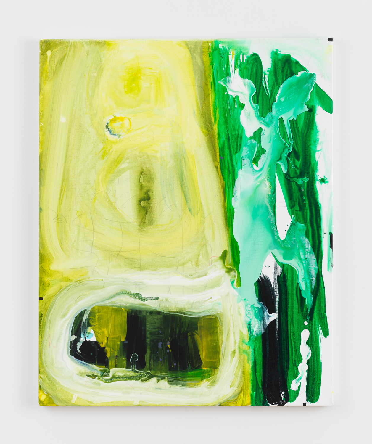 Janis Provisor, Rabbitty, 2025, Watercolor, pencil, and pen on linen, 40 x 32 in.