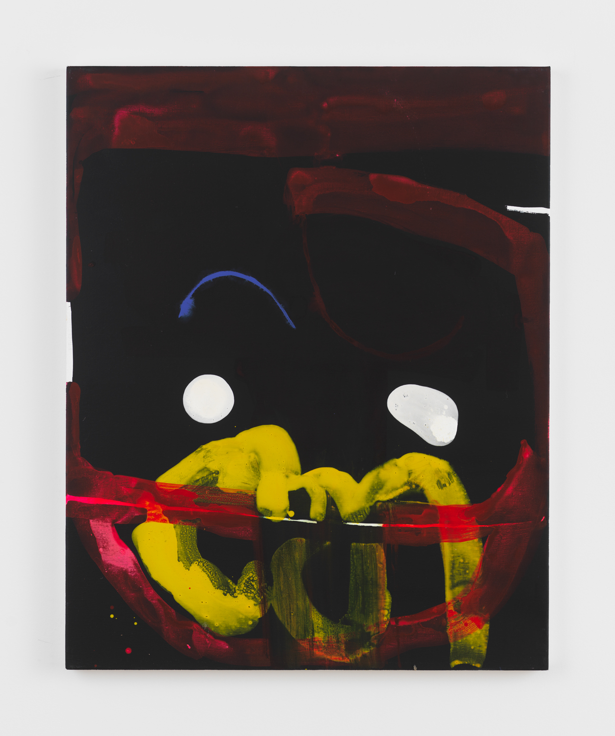 Janis Provisor, Blink, 2025, Watercolor, Flashe, and black gesso on linen, 40 x 32 in.