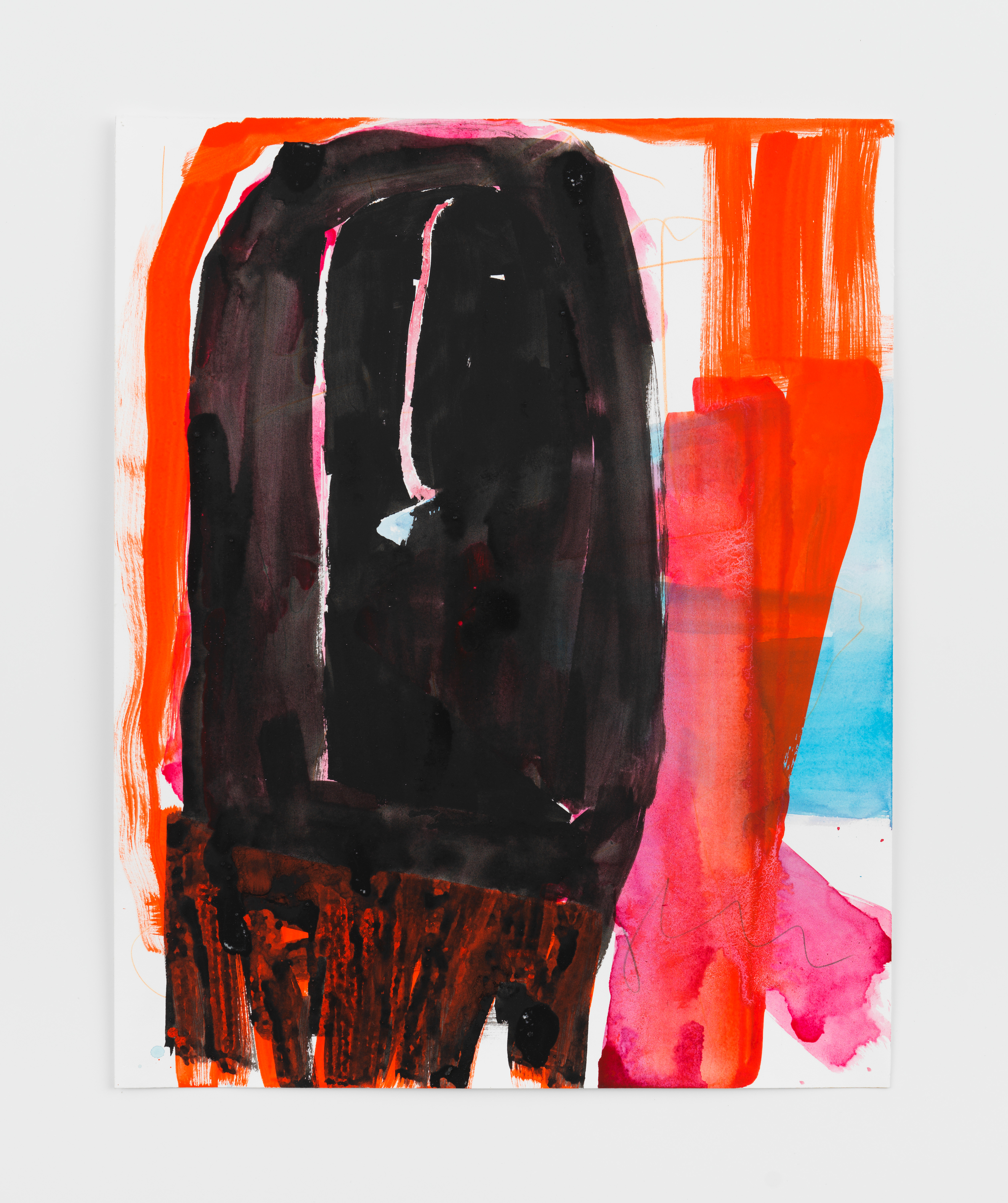 Janis Provisor, Cassius, 2025, Watercolor, gouache, pencil, and crayon on paper, 22 1/2 x 18 in.