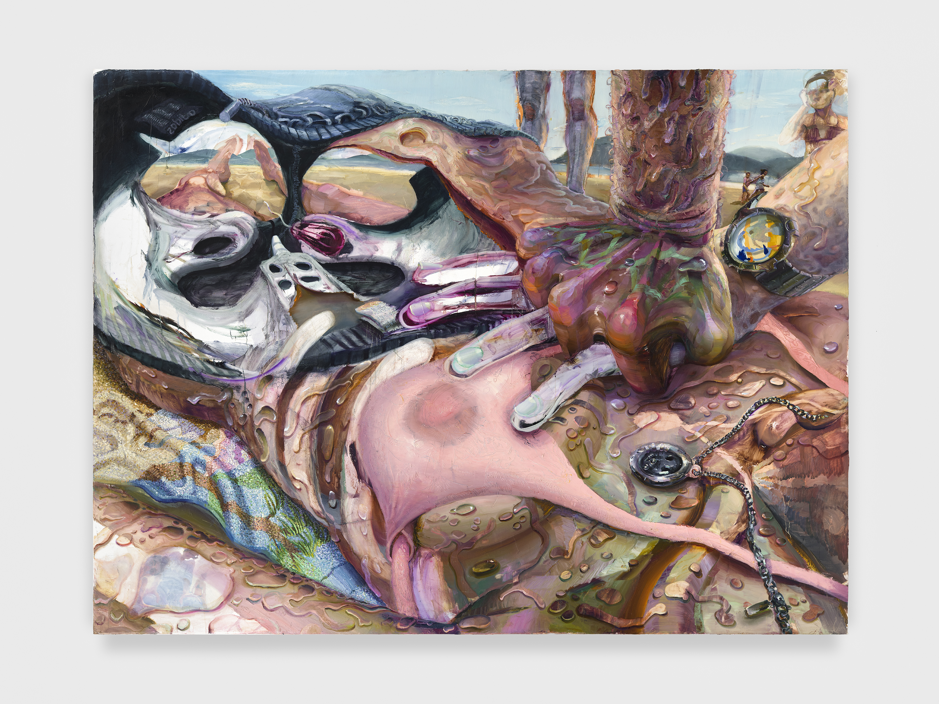 Danica Lundy, Compressions, 2021, Oil on canvas, 72h x 96w x 1.50d in. Photography by Shark Senesac. Courtesy of the Artist and Super Dakota, Brussels.