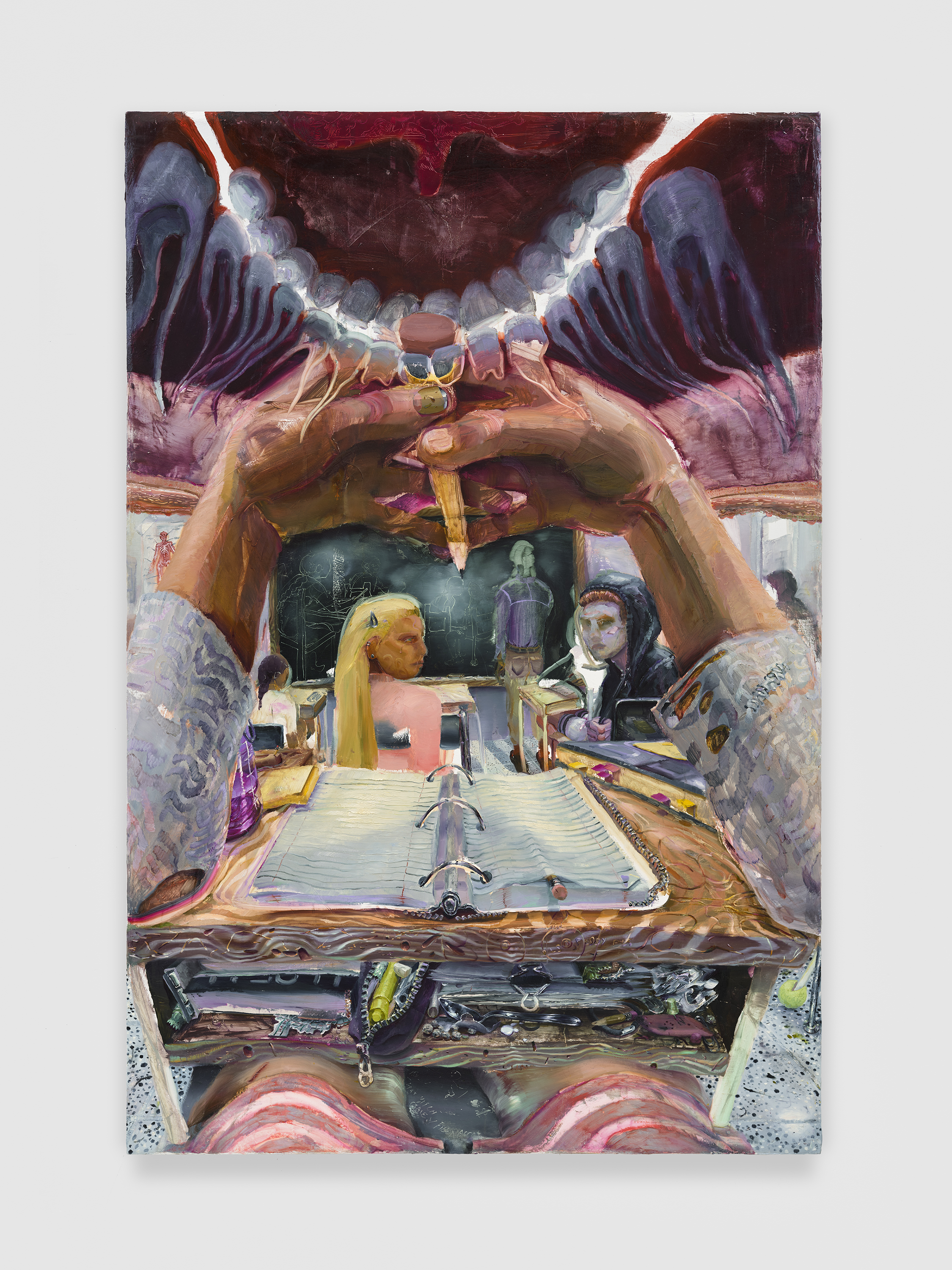 Danica Lundy, Kissing cavity, 2021, Oil on canvas, 72h x 48w x 1.50d in. Photography by Shark Senesac. Courtesy of the Artist and Super Dakota, Brussels.