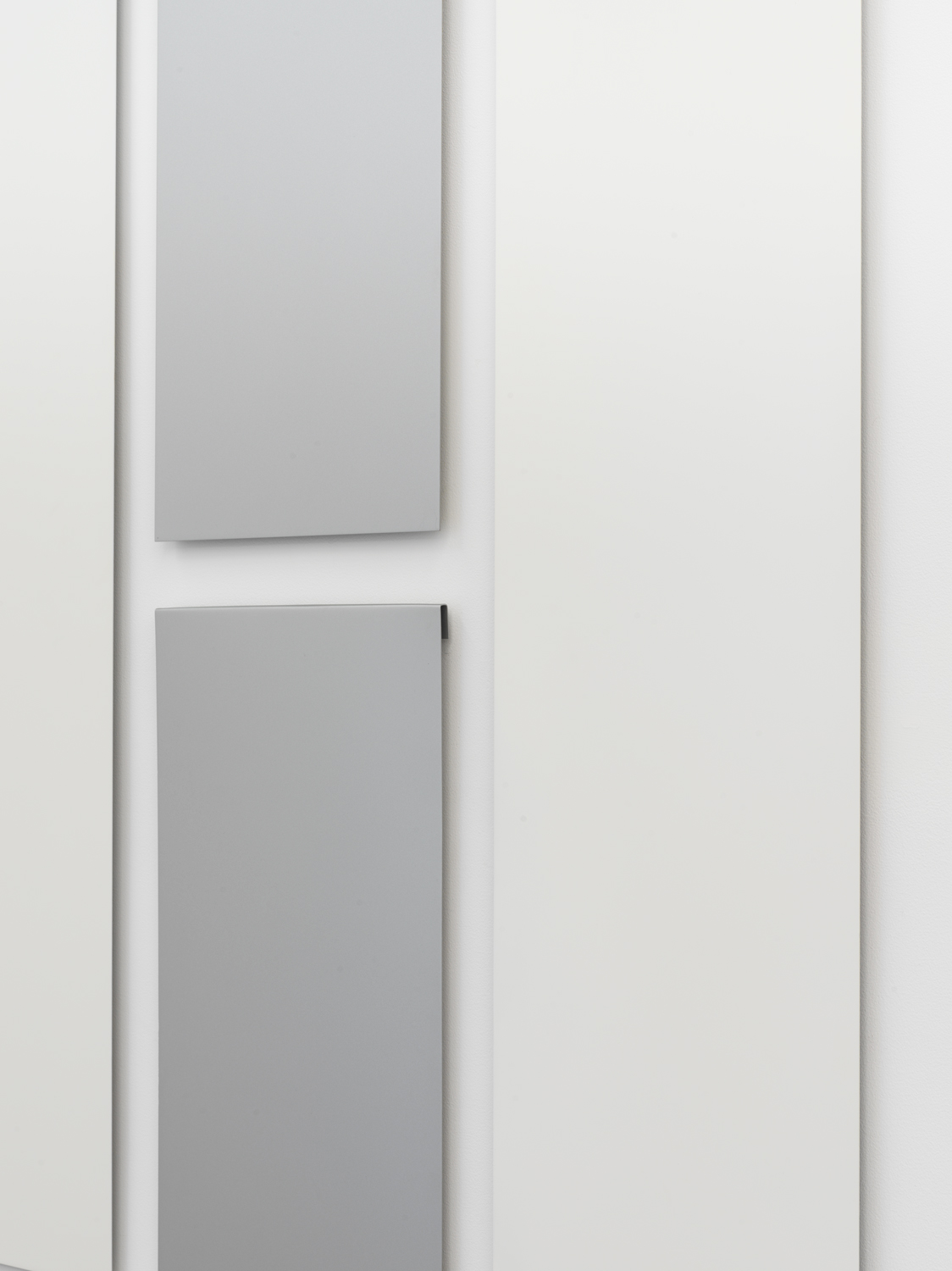 Don Dudley, Untitled (Aluminum Module) detail, 1974-2019, acrylic lacquer on aluminum, each module 46.75 x 12 in; overall 95.5 x 40 in.
