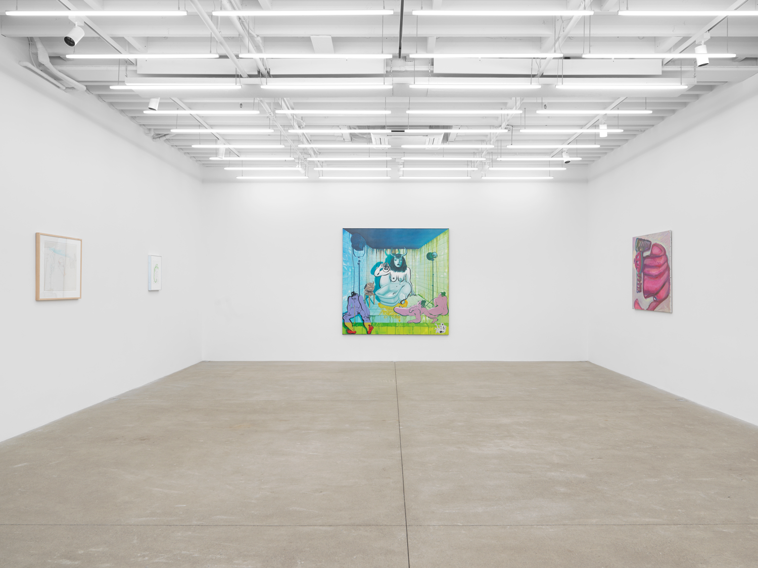Installation view, Ebecho Muslimova & Maria Lassnig, Magenta Plains, New York, NY, 2025