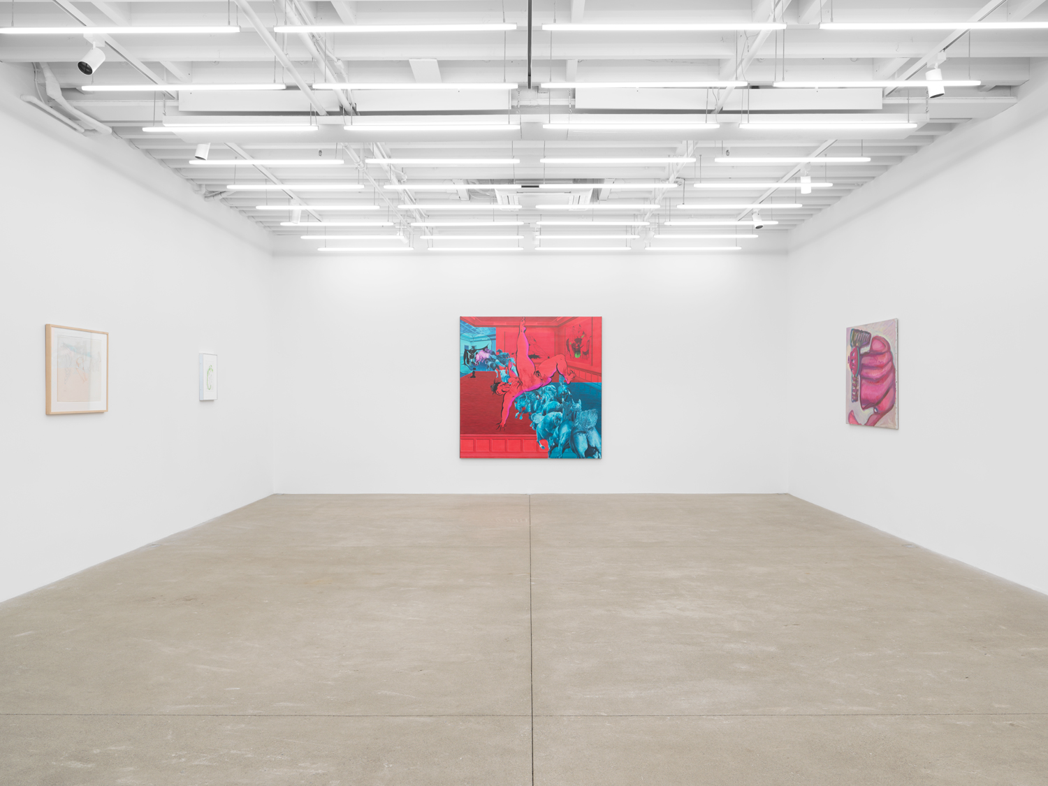 Installation view, Ebecho Muslimova & Maria Lassnig, Magenta Plains, New York, NY, 2025