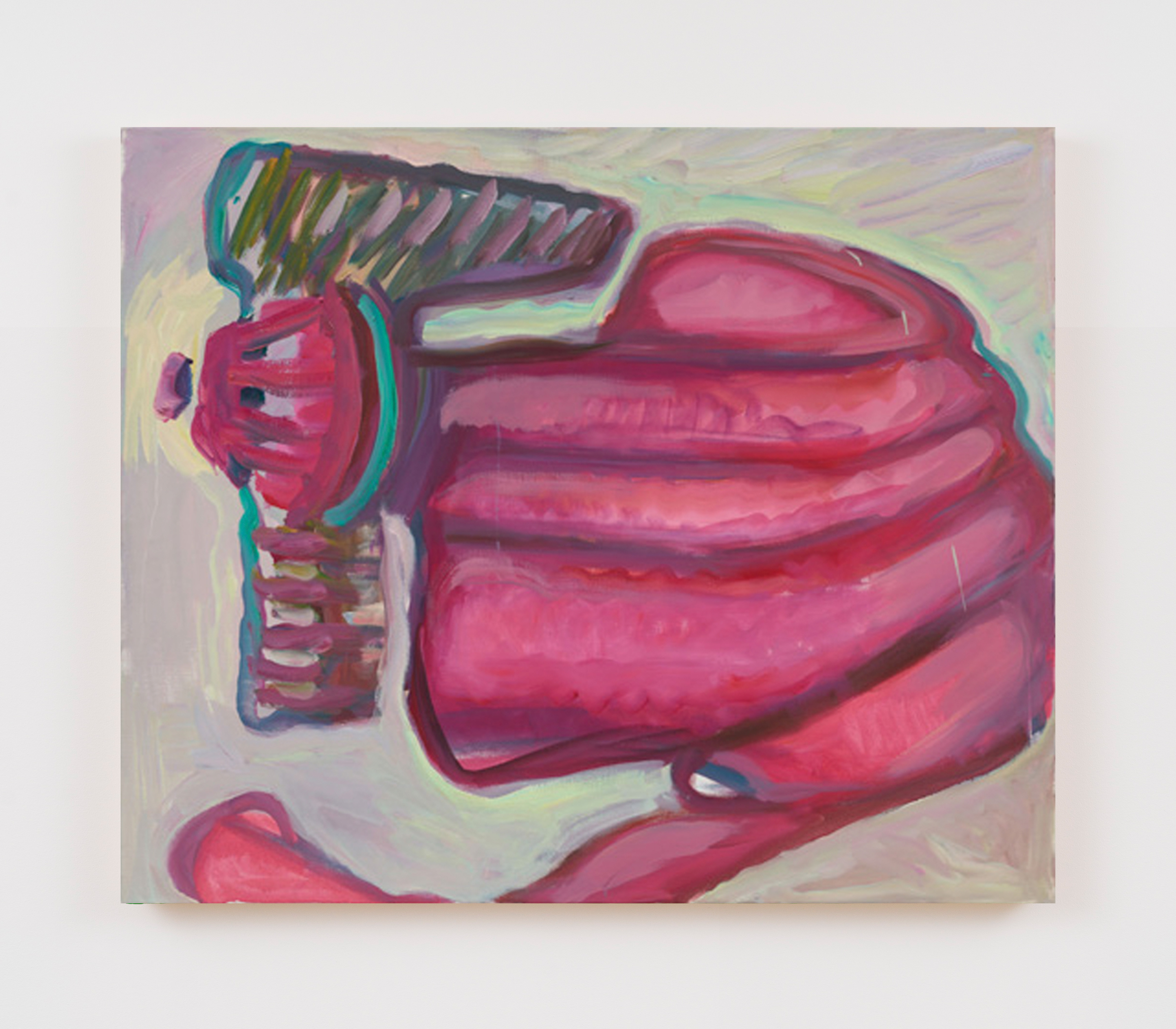 Maria Lassnig, Zornige Schreckschraube (Angry Shrew/Screw), 1992, Oil on canvas, 39 3/8 x 47 1/4 x 1 in.