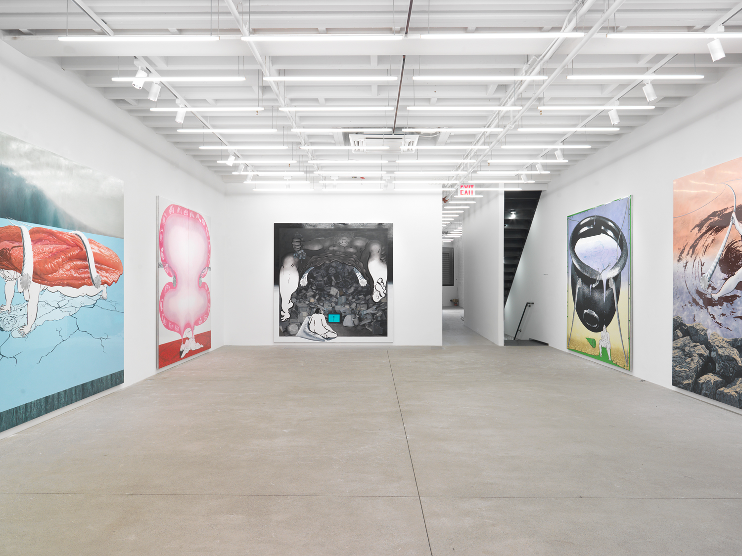 Installation view, Ebecho Muslimova: FOG, Magenta Plains, New York, NY, 2023.