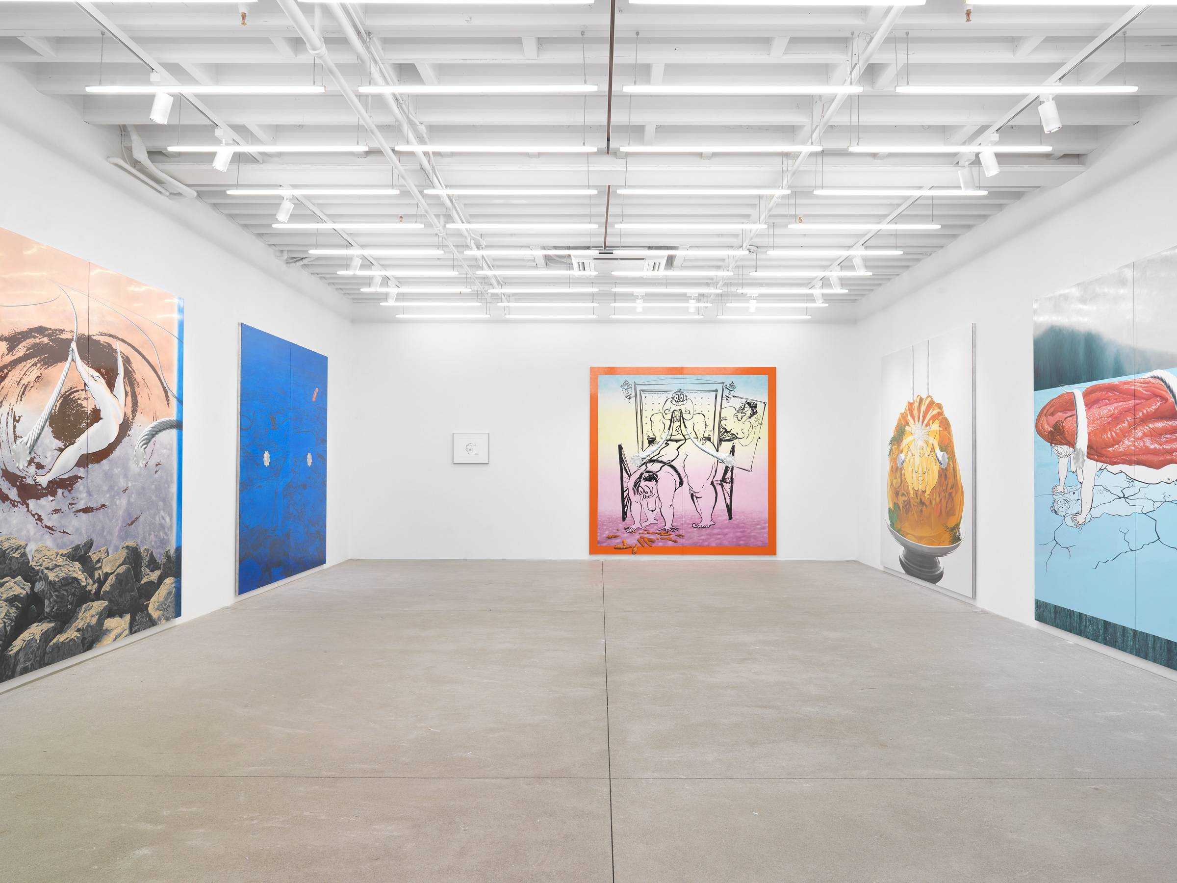 Installation view, Ebecho Muslimova: FOG, Magenta Plains, New York, NY, 2023.