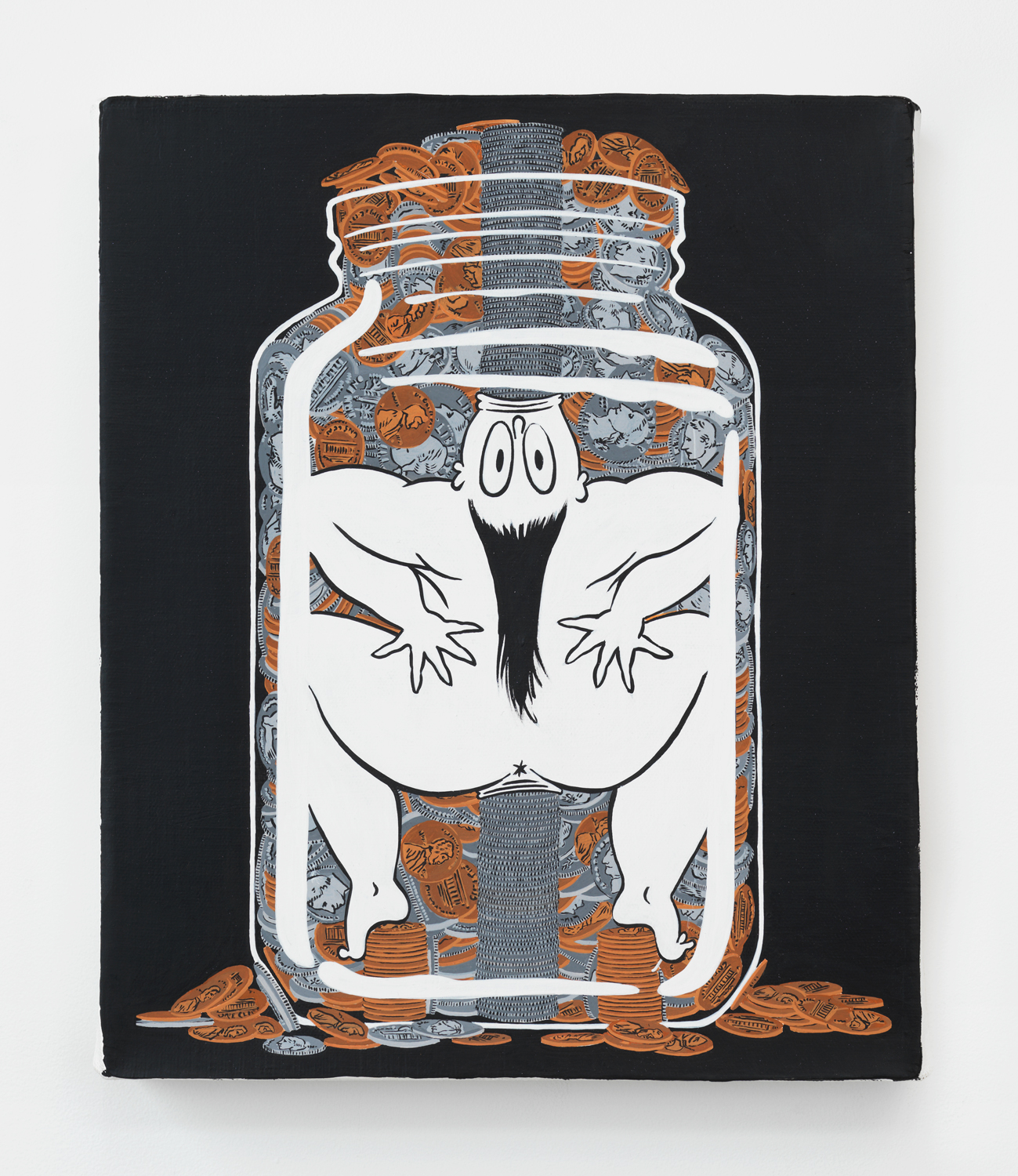 Ebecho Muslimova, Untitled (Jar), 2017, acrylic and gouache on canvas, 12h x 10w in.