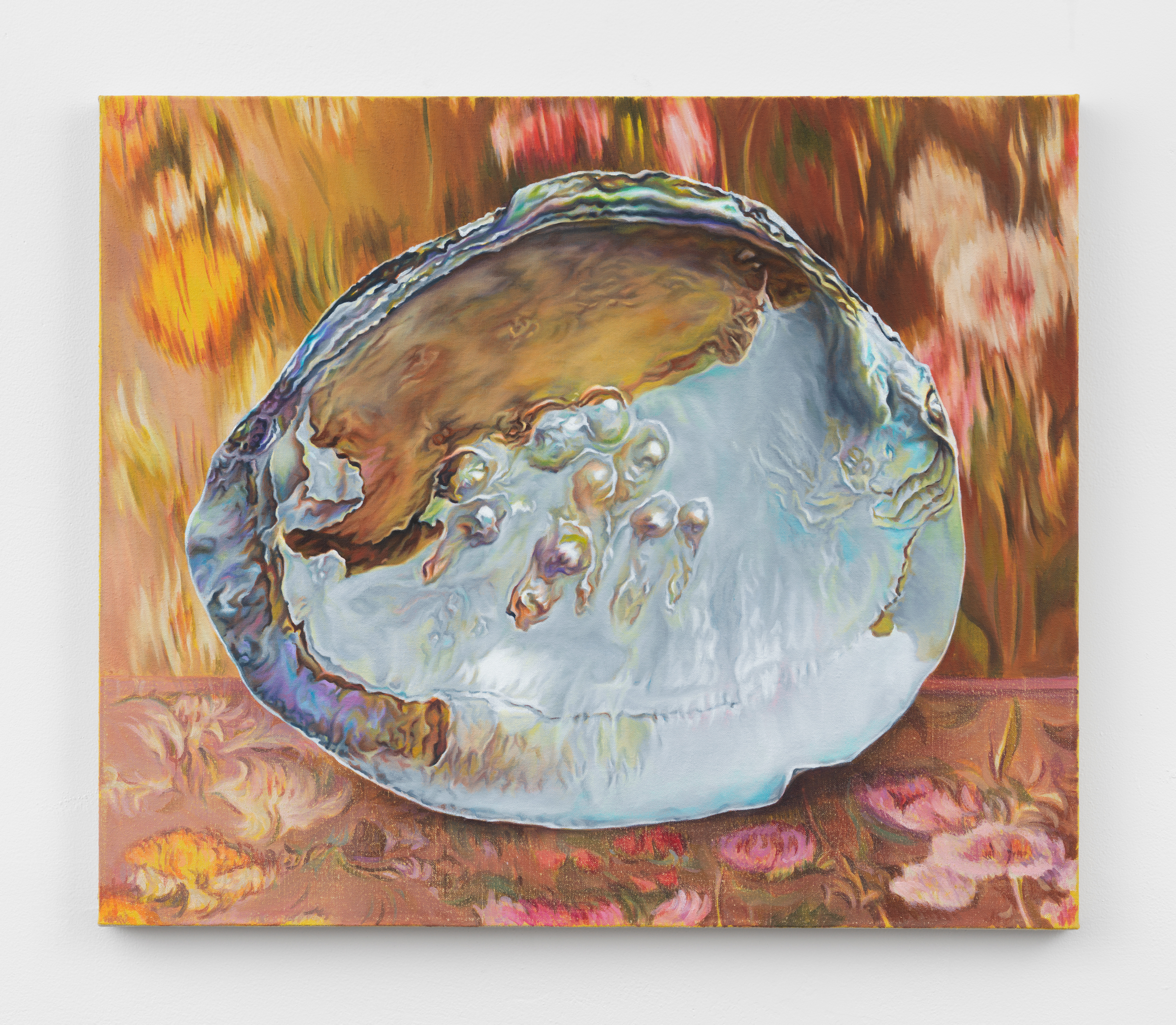 Chason Matthams, Oyster Shell w/ Hyacinthe Rigaud, 2024
Oil on linen, 24 x 28 in.