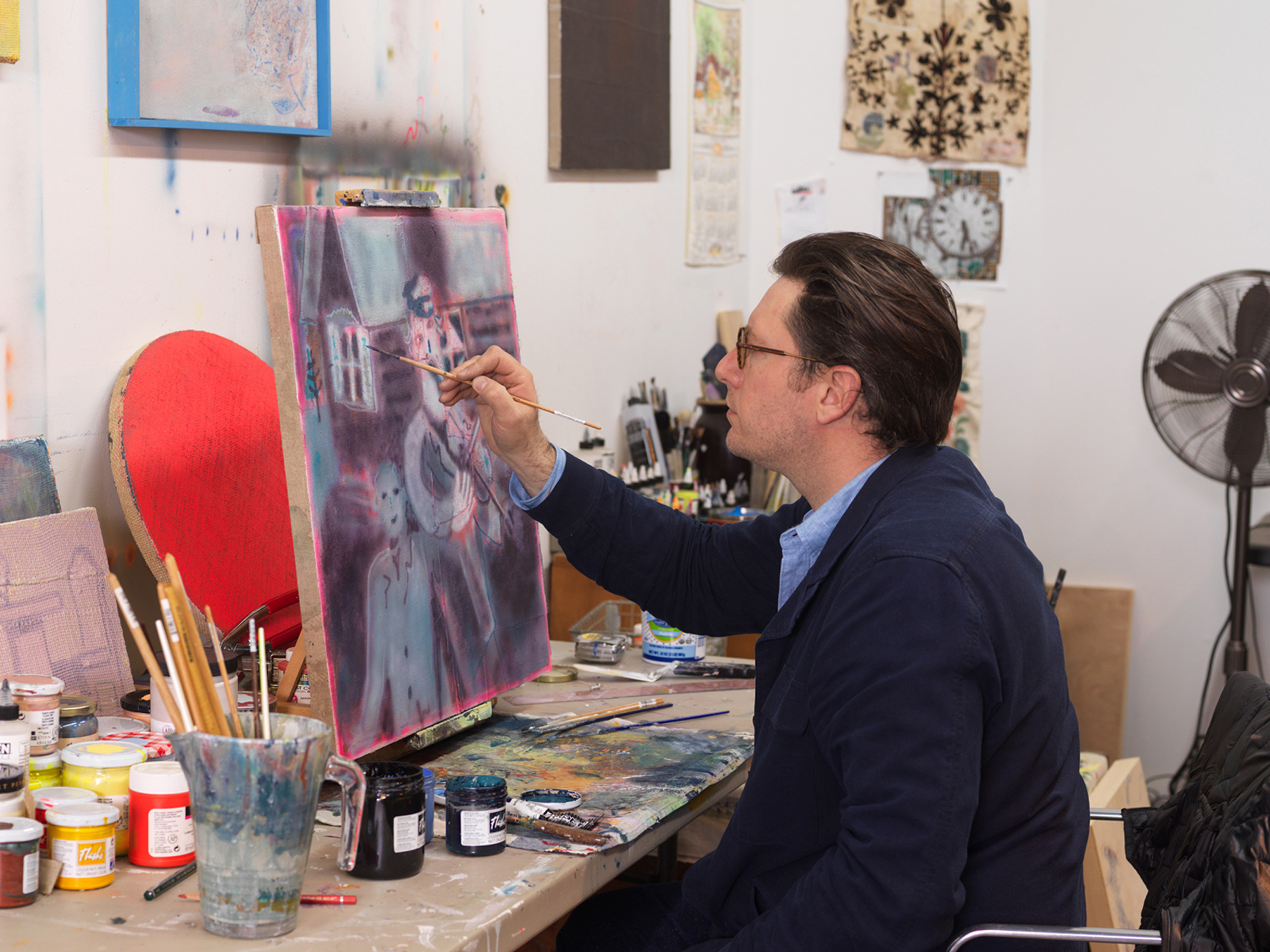 Zach Bruder in his studio, 2020