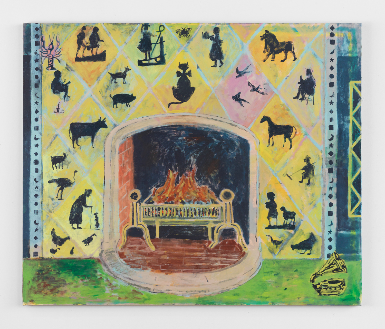 Zach Bruder, Mantle, 2020, Acrylic and Flashe on Linen, 50h x 60w in.