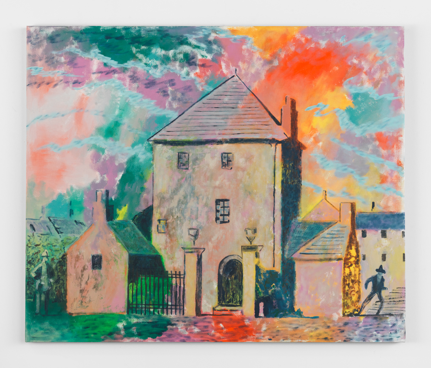 Zach Bruder, Maison, 2020, Acrylic and Flashe on Linen, 50h x 60w in.