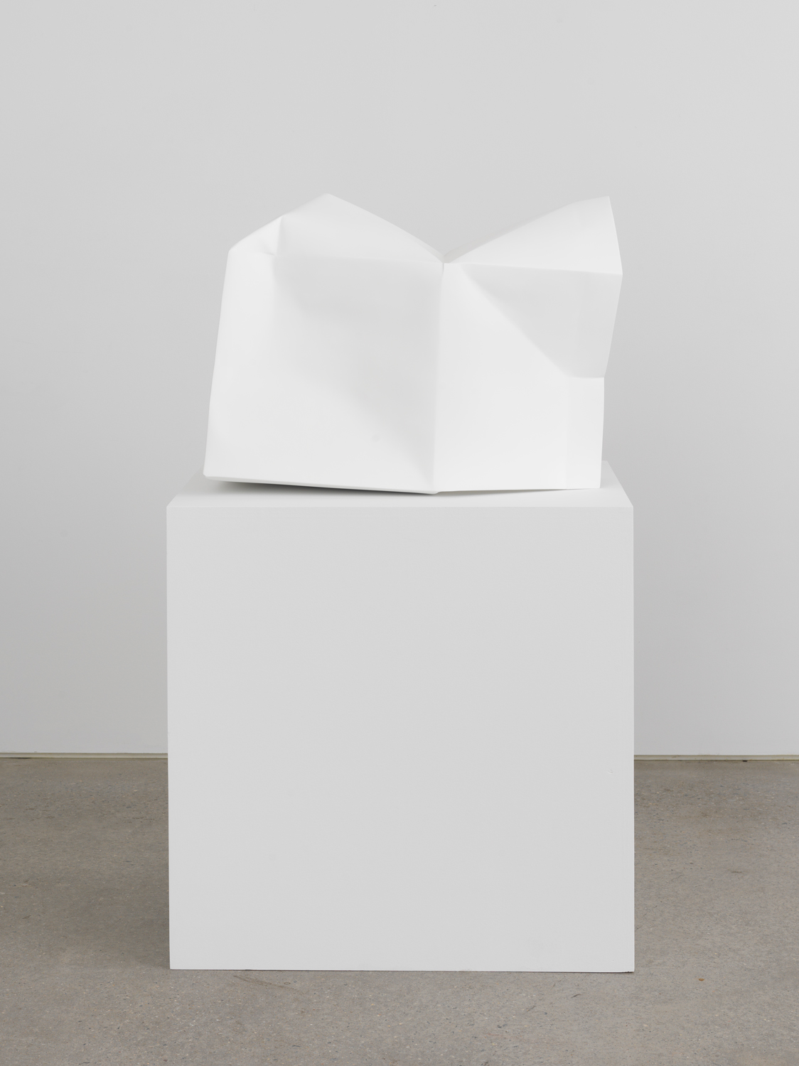 Nathaniel Robinson, Carton (2), 2019, fiberglass-reinforced gypsum cement, paint, sculpture: 18h x 27w x 18d in; plinth: 30h x 30w x 24d in; overall: 48h x 30w x 24d in.
