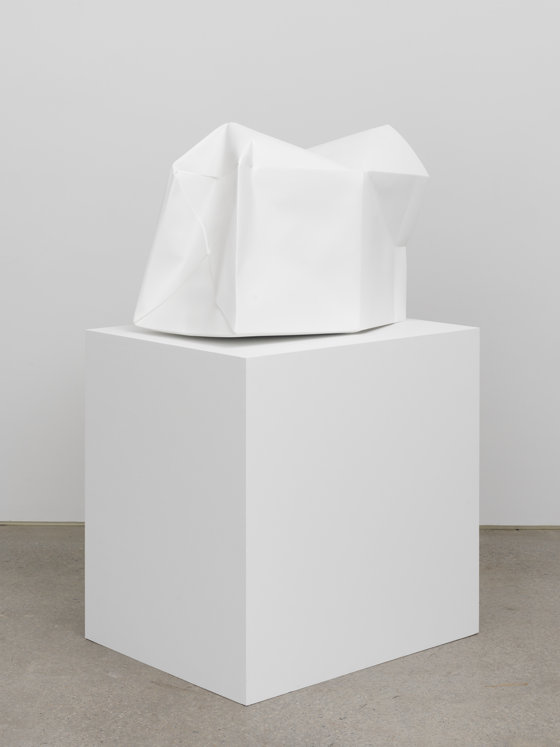 Nathaniel Robinson, Carton (2), 2019, fiberglass-reinforced gypsum cement, paint, sculpture: 18h x 27w x 18d in; plinth: 30h x 30w x 24d in; overall: 48h x 30w x 24d in.