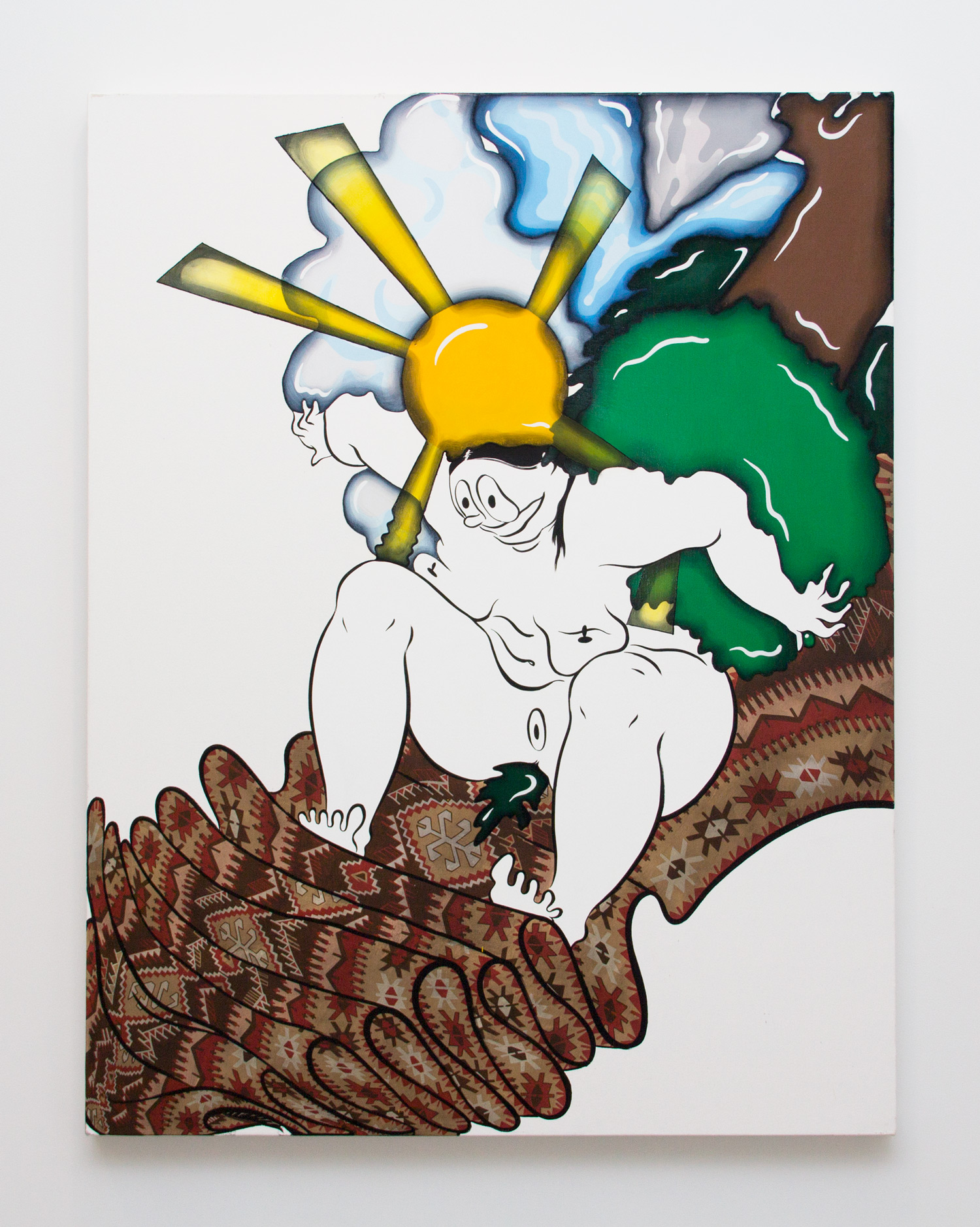 Ebecho Muslimova, Fatebe Nature Pressure, 2019, acrylic on canvas, 54h x 42w in.