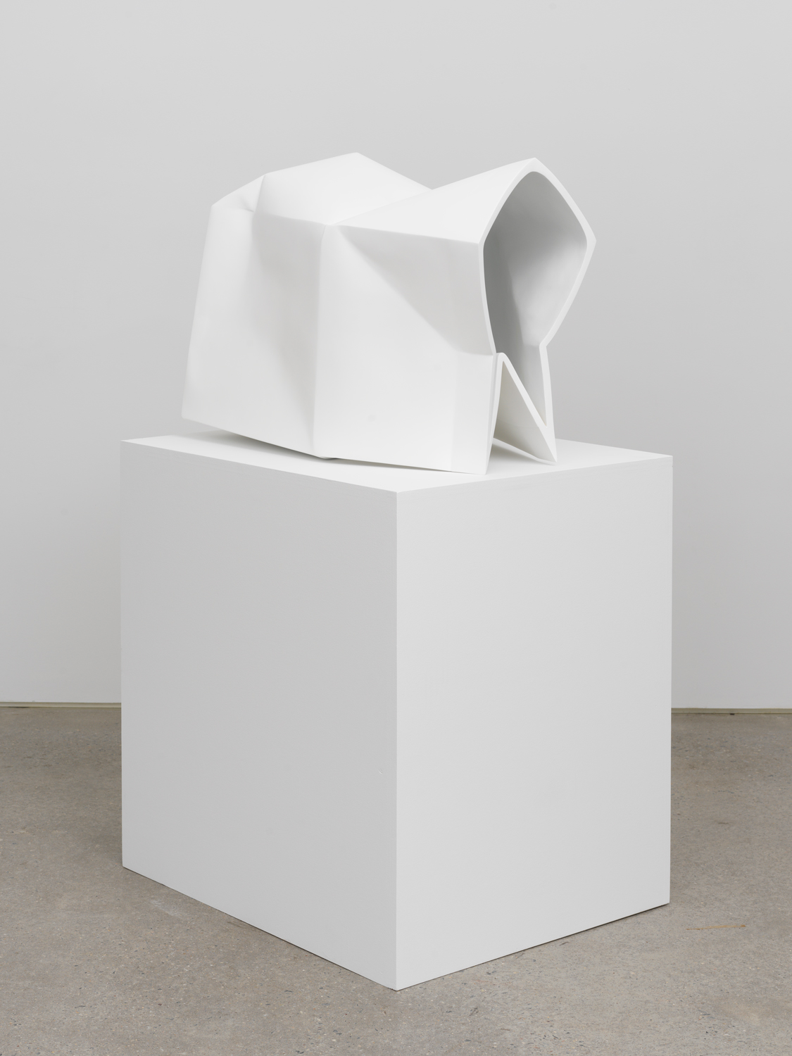 Nathaniel Robinson, Carton (2), 2019, fiberglass-reinforced gypsum cement, paint, sculpture: 18h x 27w x 18d in; plinth: 30h x 30w x 24d in; overall: 48h x 30w x 24d in.