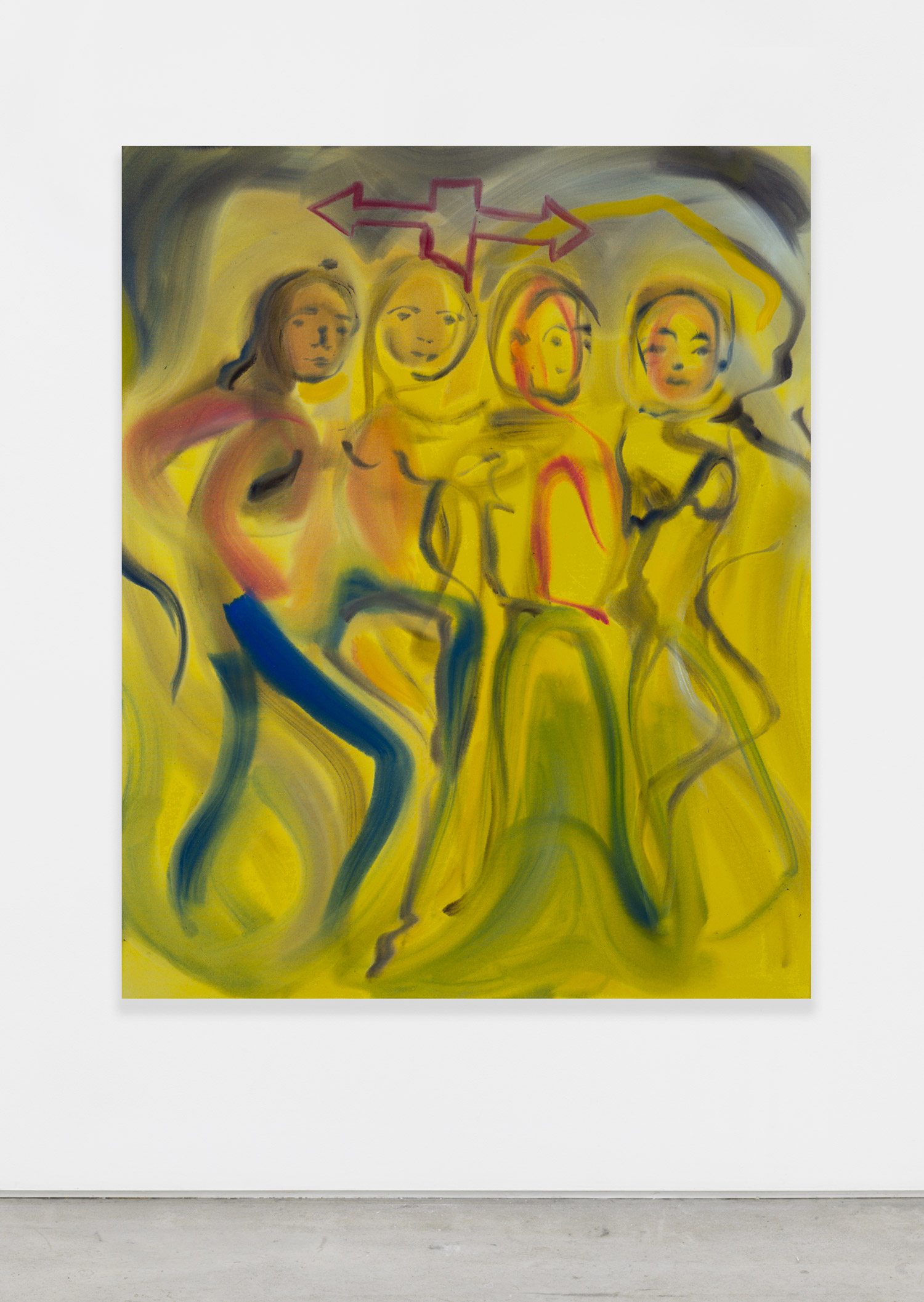 Sophie von Hellermann, Pilgrims, 2018, acrylic on canvas, 62.99h x 51.18w in.
