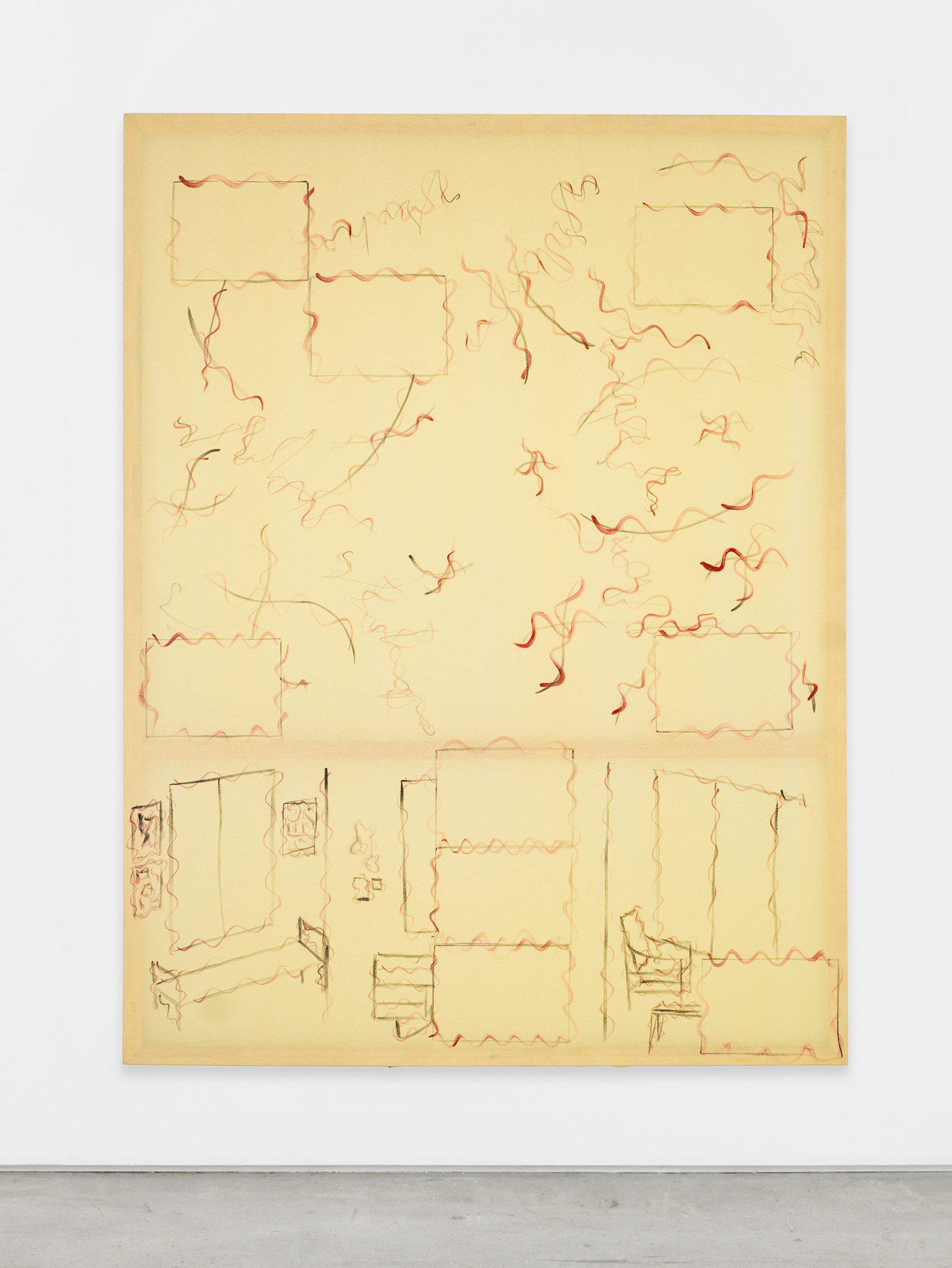 Gerda Scheepers, Scenes and skills, 2009, acrylic paint on fabric, 82.68h x 62.99w in.