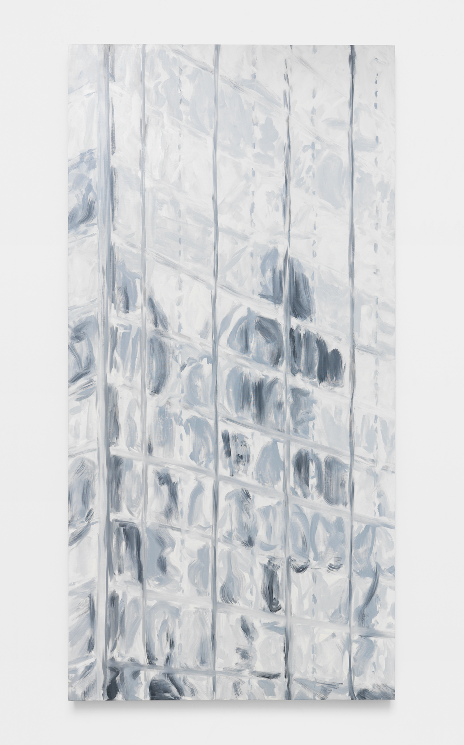 Martha Diamond, Cityscape, 2000, Oil on linen, 96h x 48w in, Exhibited at Independent NY, Magenta Plains, New York, NY, September 9–12, 2021.
