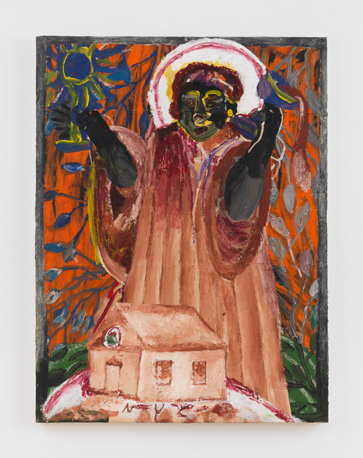 Roberto Juarez, Equity, 1985, Acrylic paint and oil stick on paper mounted on canvas, 58 x 44 in.