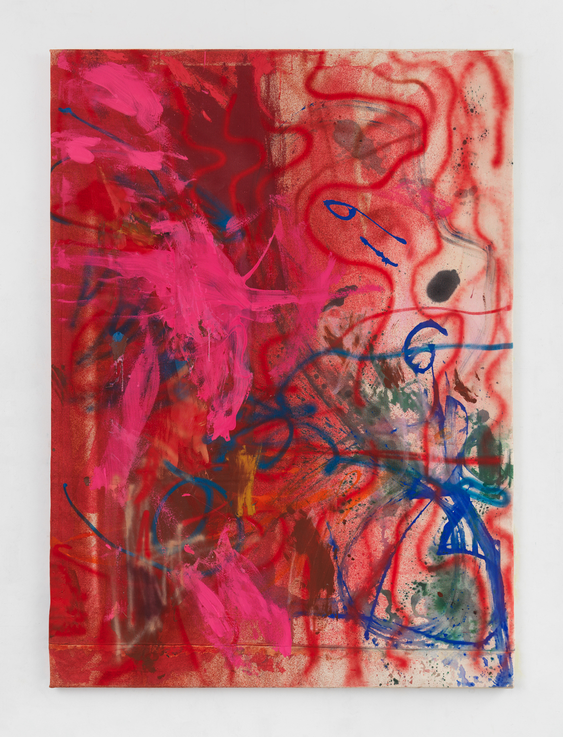 Bill Saylor, Flipper, 2015, Oil, flashe, and spray paint on canvas, 84 x 64 in.