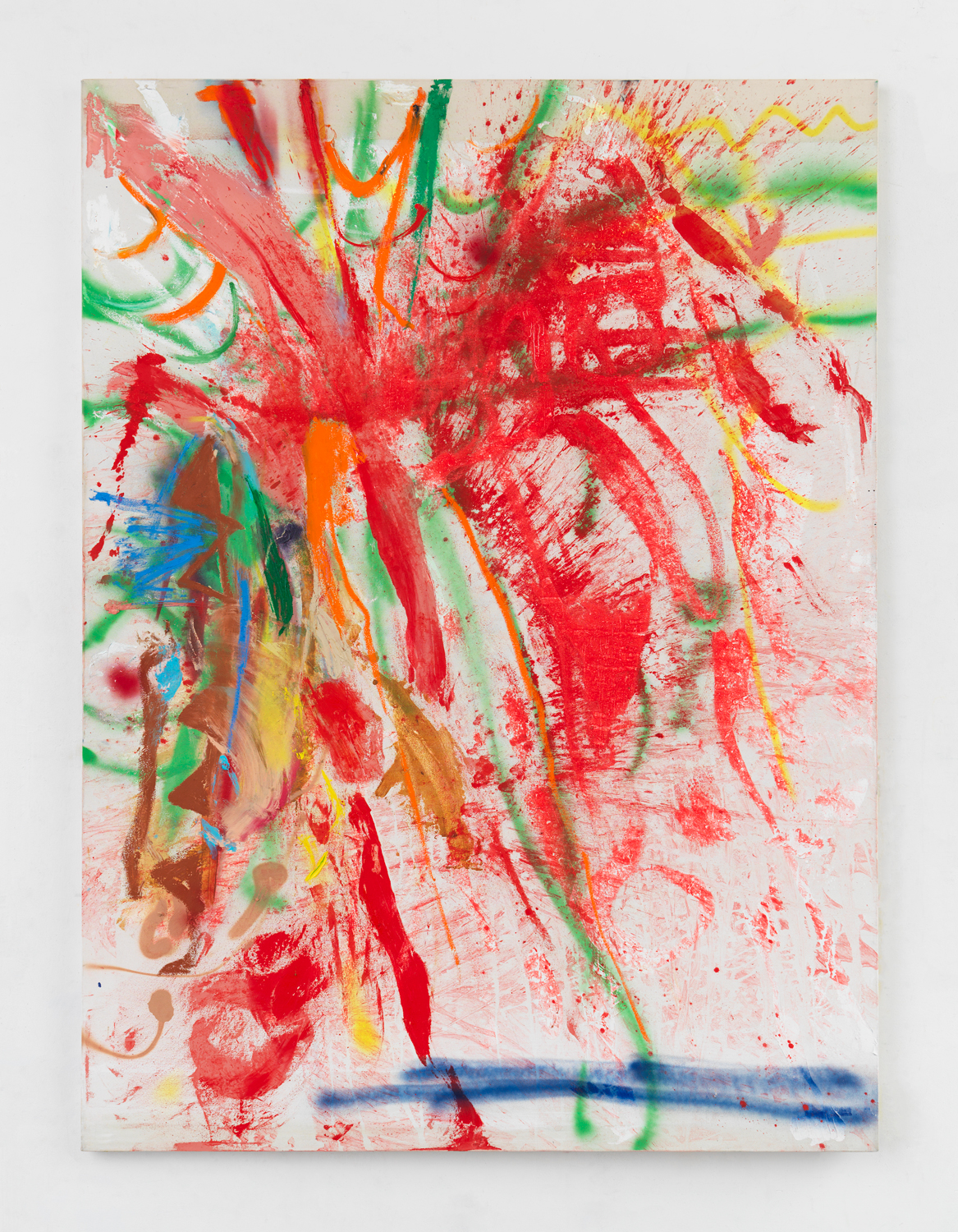 Bill Saylor, Untitled, 2021, Oil, oil stick, spray paint, gesso on canvas, 84 x 61 in.