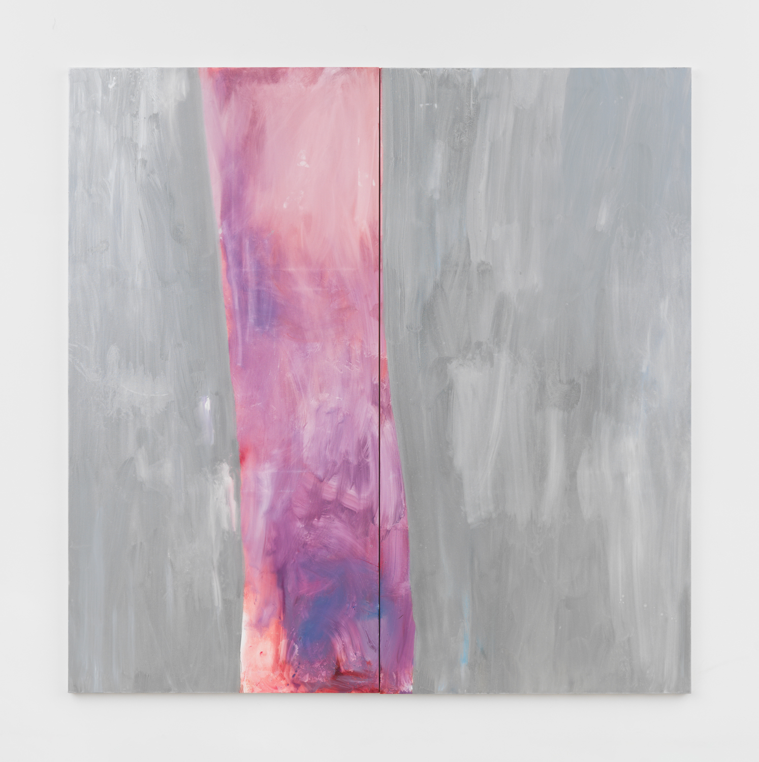 Jane Swavely, Strawberry Fields, 2026, Oil on canvas, Diptych, overall: 90 x 90 in., Each: 90 x 45 in.