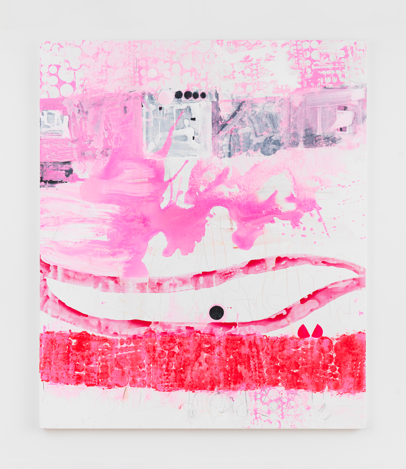 Janis Provisor, Give Me Hope, 2025, Watercolor, Flashe, pencil, crayon, marker, and pen on linen, 74 x 62 in.