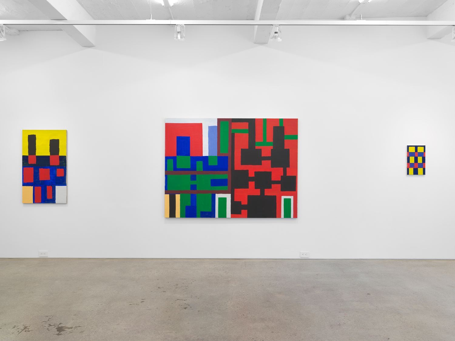 Installation view, Joshua Abelow: Leaky Abstractions 2.0, Magenta Plains, New York, NY, 2021.