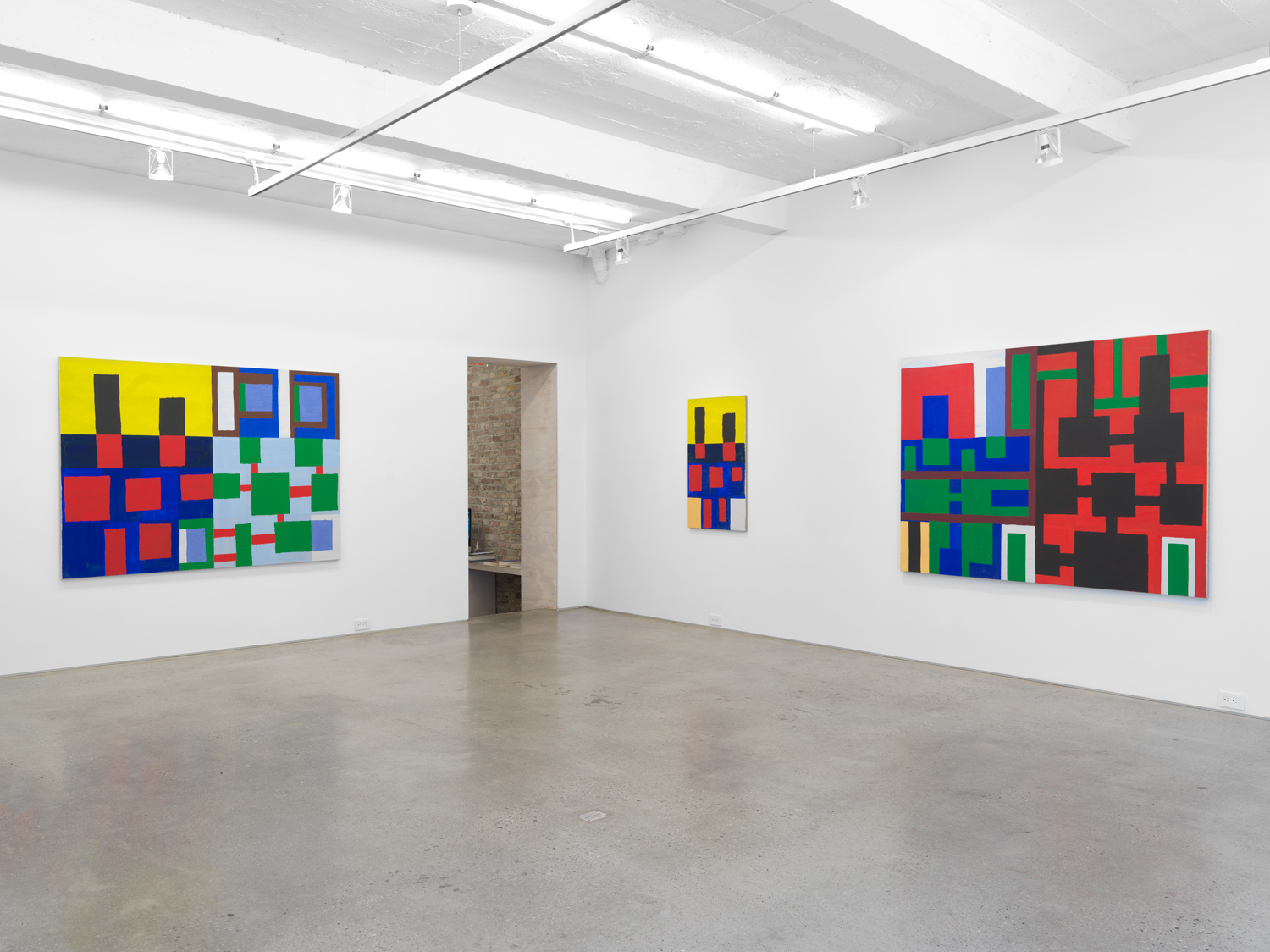 Installation view, Joshua Abelow: Leaky Abstractions 2.0, Magenta Plains, New York, NY, 2021.