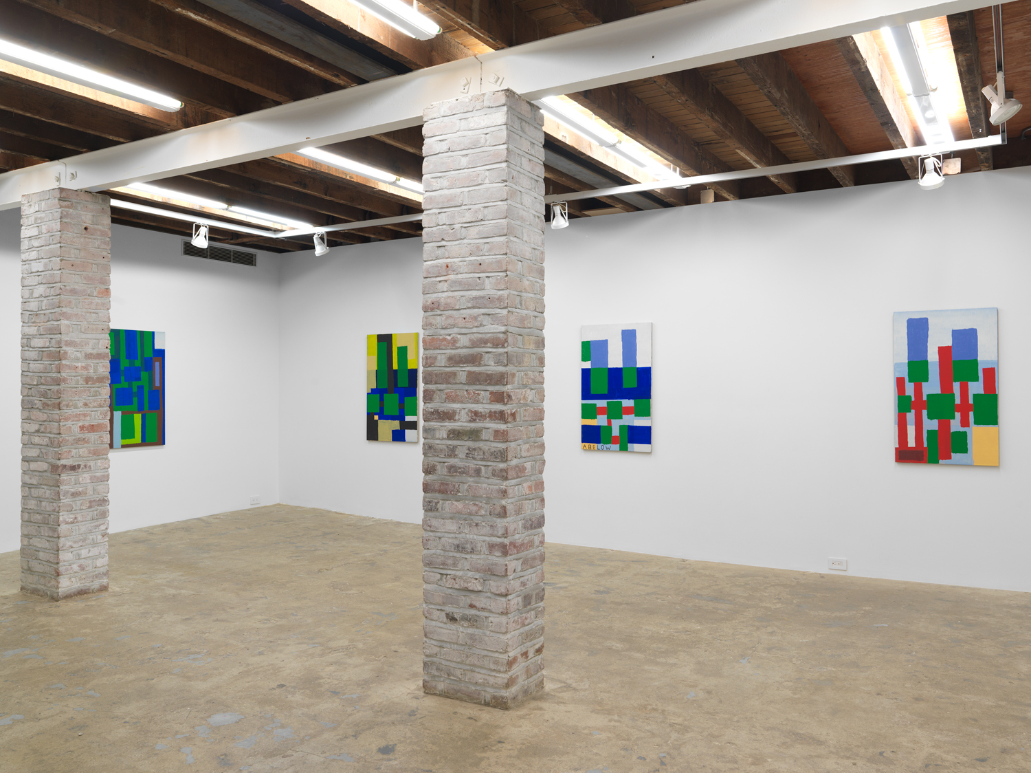 Installation view, Joshua Abelow: Leaky Abstractions 2.0, Magenta Plains, New York, NY, 2021.