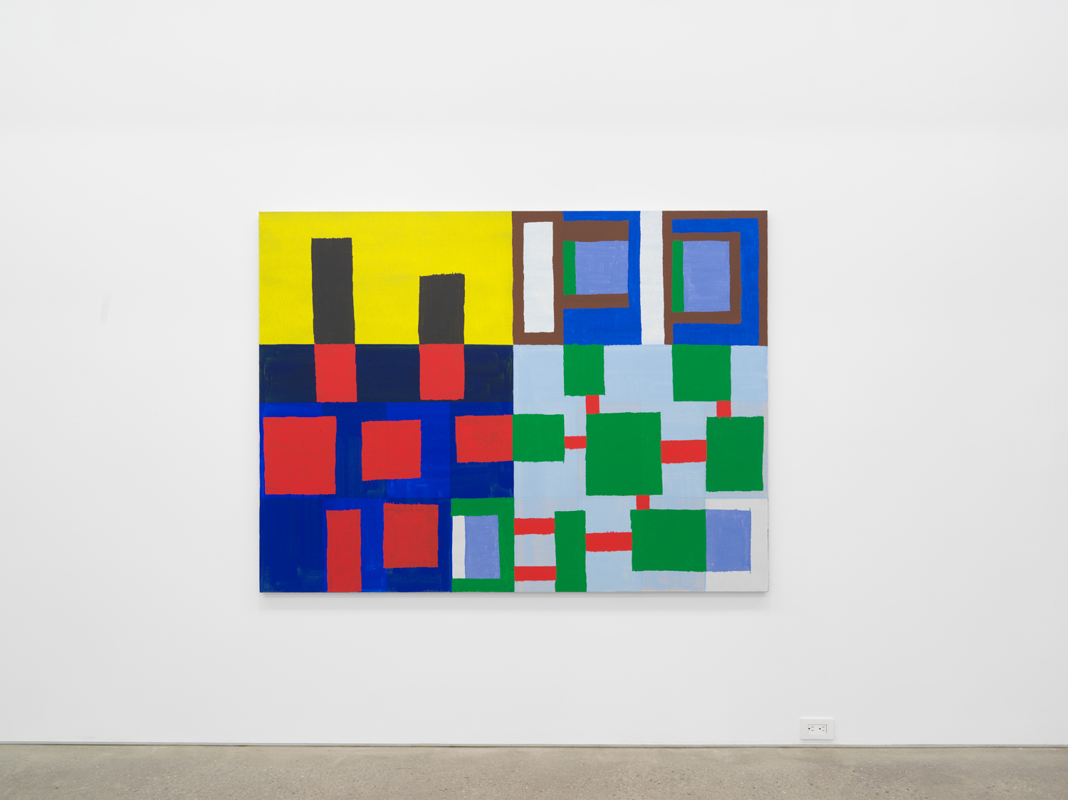 Installation view, Joshua Abelow: Leaky Abstractions 2.0, Magenta Plains, New York, NY, 2021.