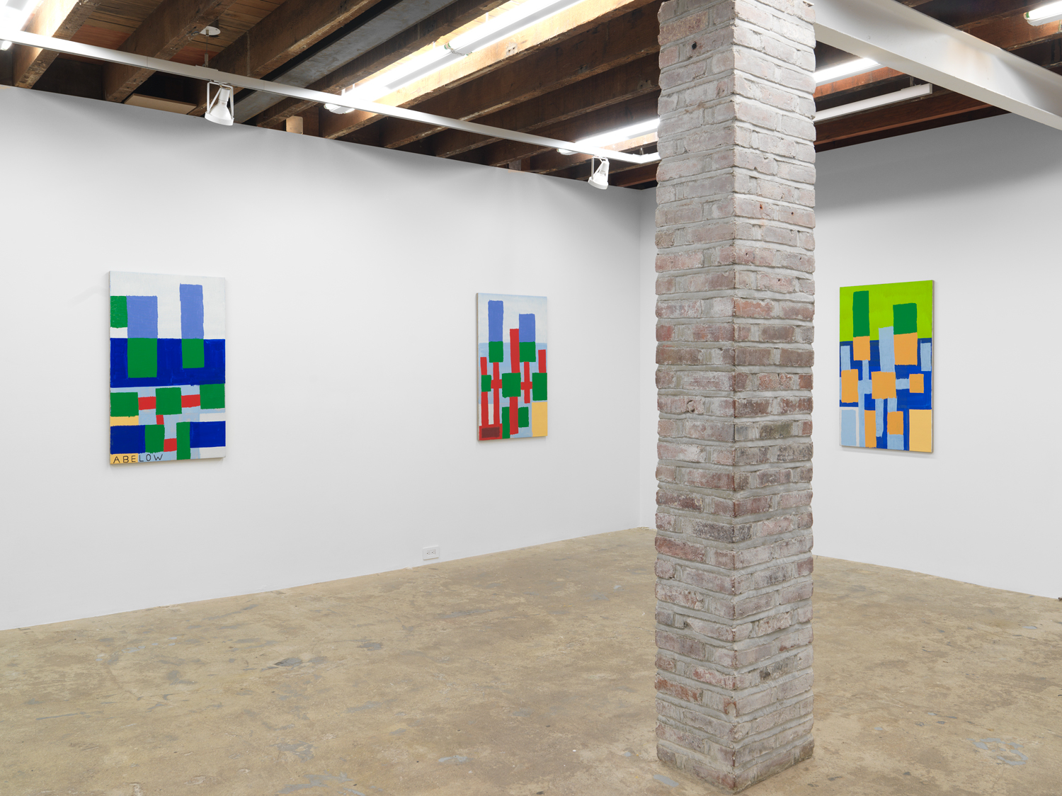 Installation view, Joshua Abelow: Leaky Abstractions 2.0, Magenta Plains, New York, NY, 2021.