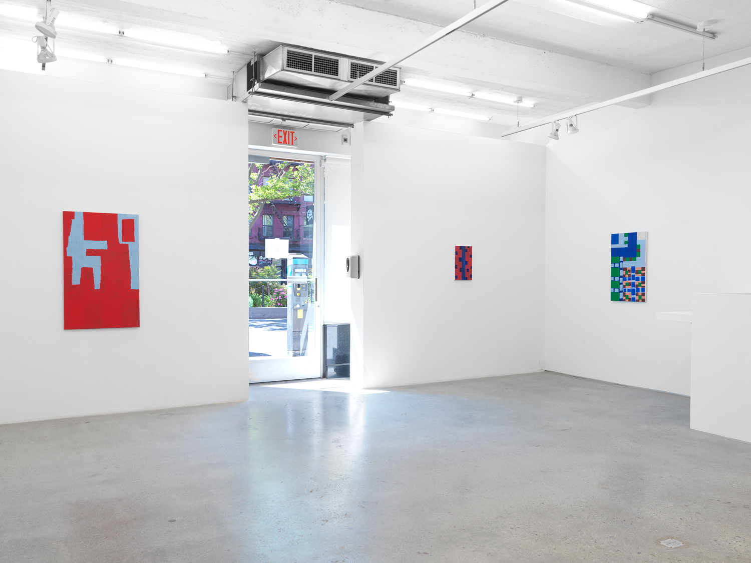 Installation view, Joshua Abelow: Leaky Abstractions, Magenta Plains, New York, NY, 2021.