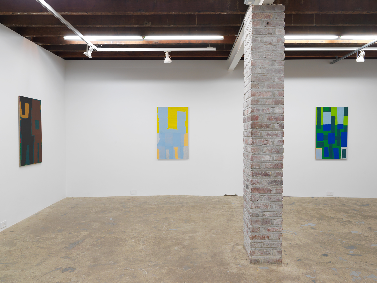 Installation view, Joshua Abelow: Leaky Abstractions, Magenta Plains, New York, NY, 2021.