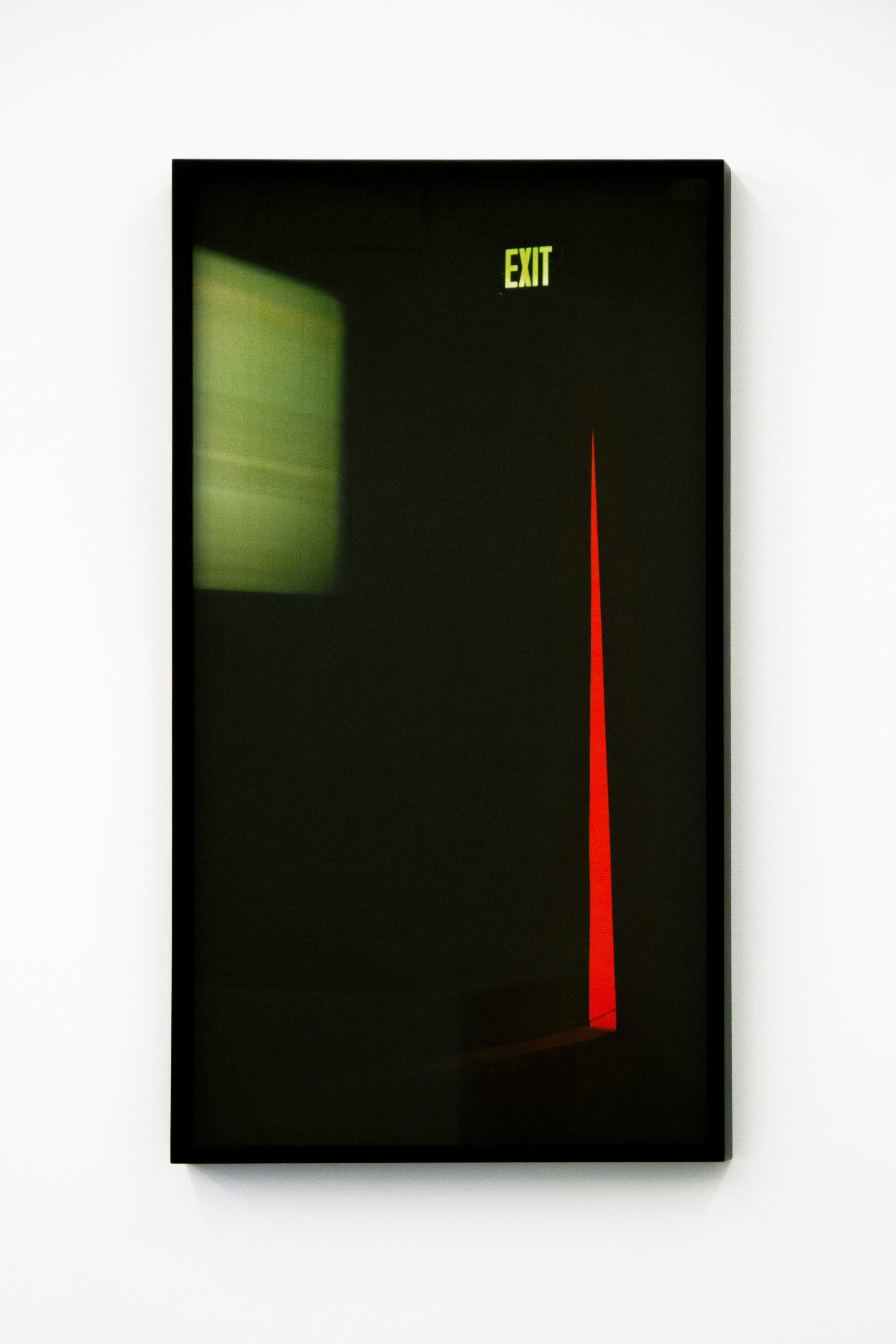 Jennifer Bolande, Exit Triangle, 2010, inkjet print, 30h x 16w in.