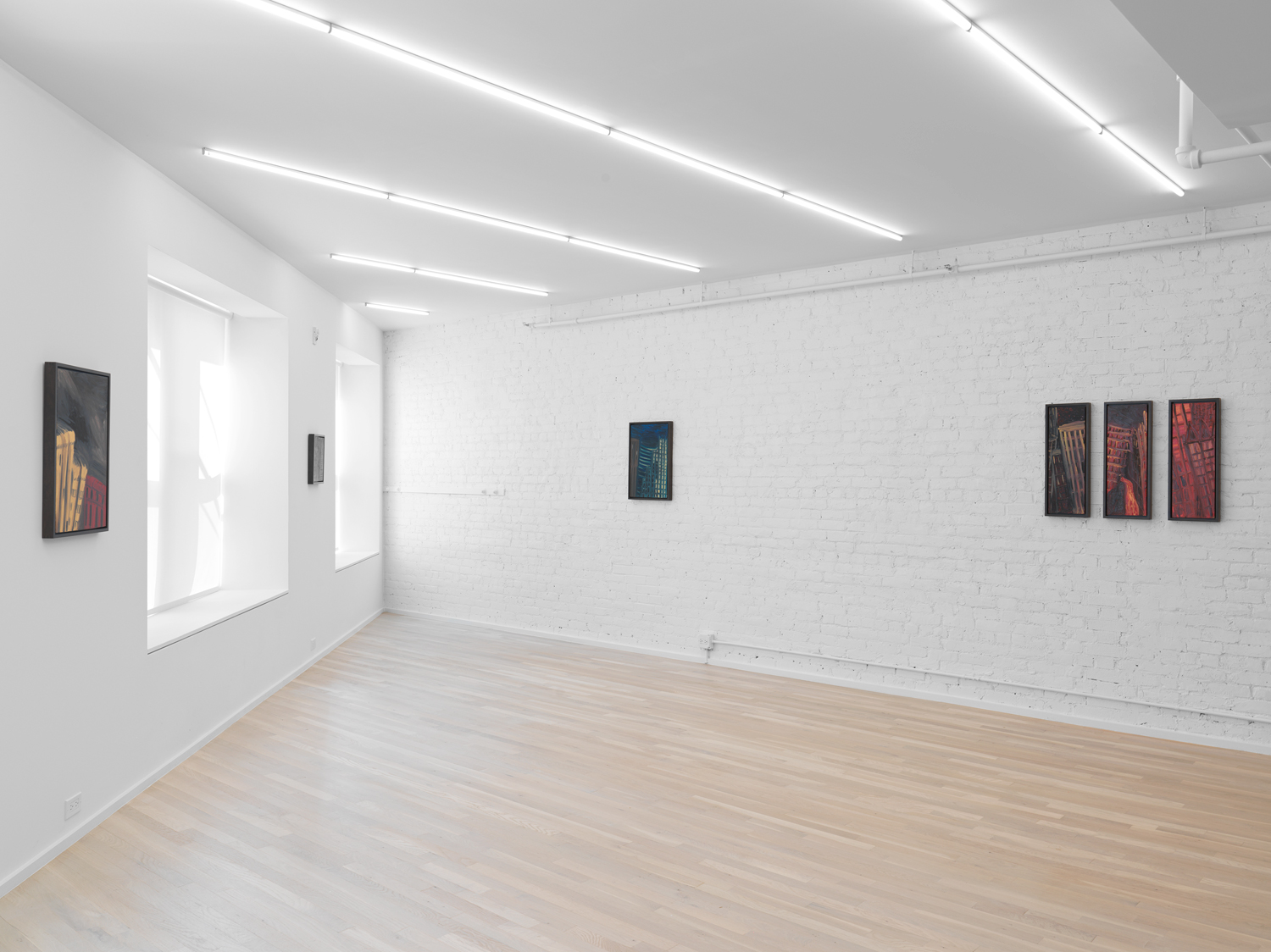 Installation view, Martha Diamond: Night Lights, Magenta Plains, New York, NY, November 5–December 17, 2022.