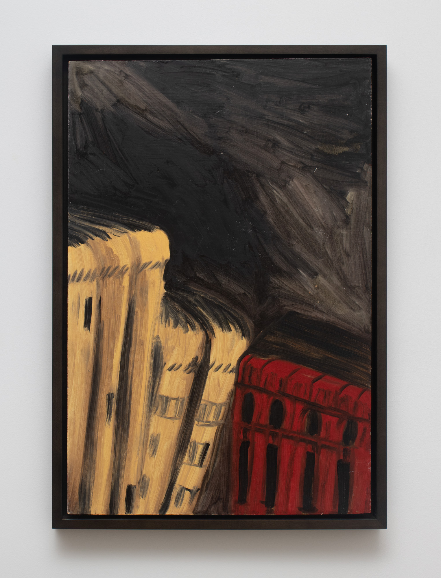 Martha Diamond, Untitled, c. 1980s, Oil on masonite, 24 x 16 1/2 x 1 1/2 in. Exhibited in Martha Diamond: Night Lights, Magenta Plains, New York, NY, November 5–December 17, 2022.