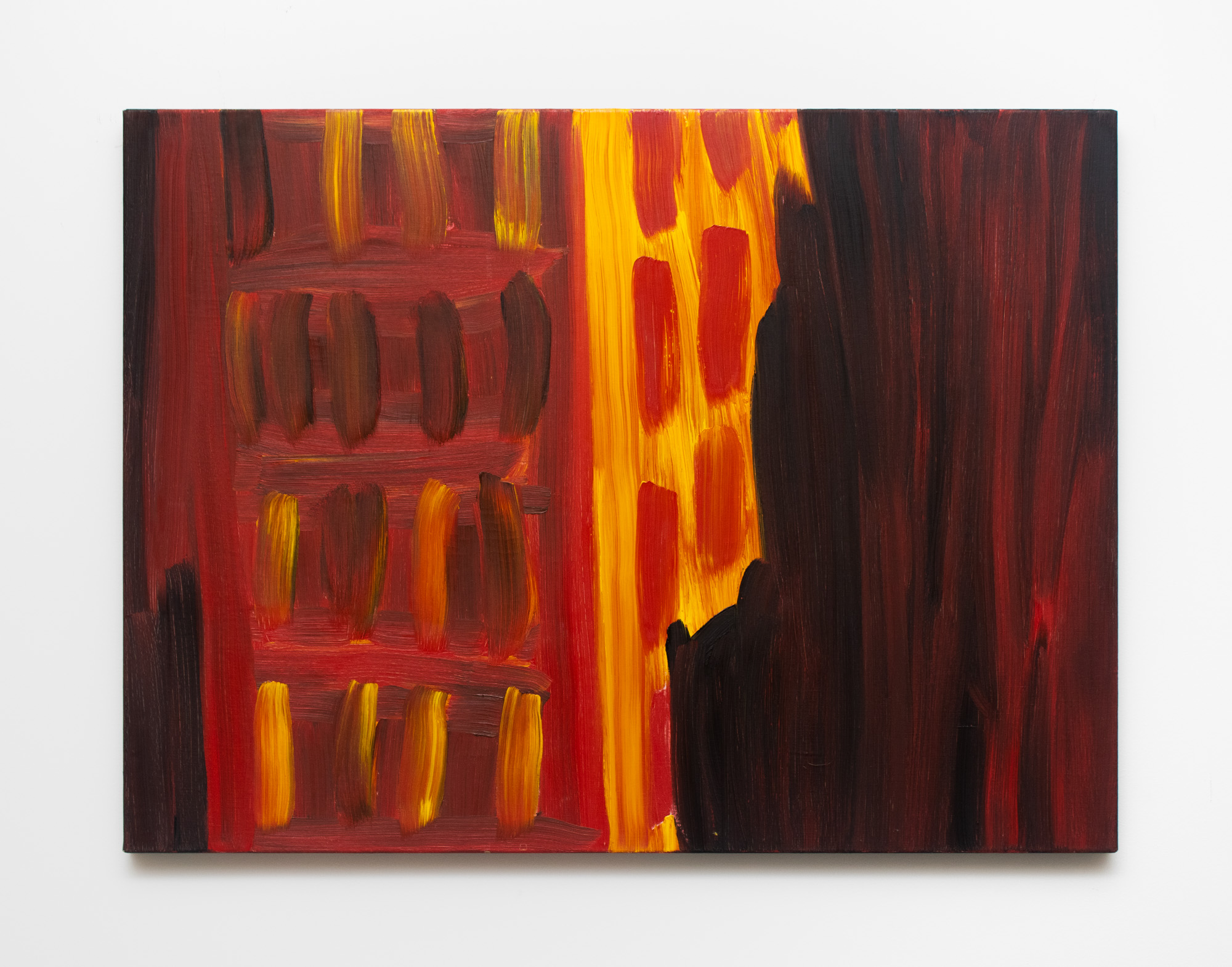 Martha Diamond, Untitled, c. 1981, Oil on linen, 24 x 32 in. Exhibited in Martha Diamond: Night Lights, Magenta Plains, New York, NY, November 5–December 17, 2022.