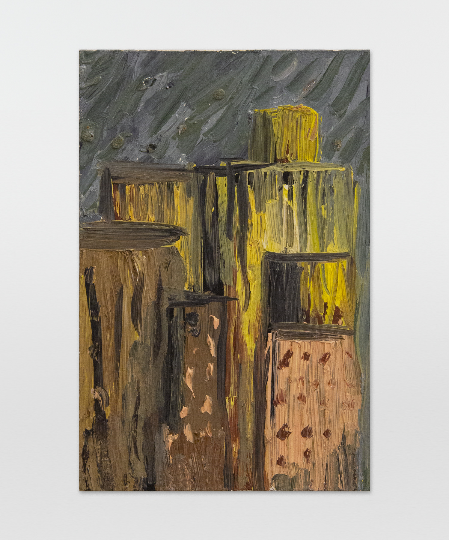 Martha Diamond, 4, 1988, Oil on Masonite, 9h x 6w in, Exhibited in Martha Diamond: 1980–1989, Magenta Plains, New York, NY, January 13–February 27, 2021.