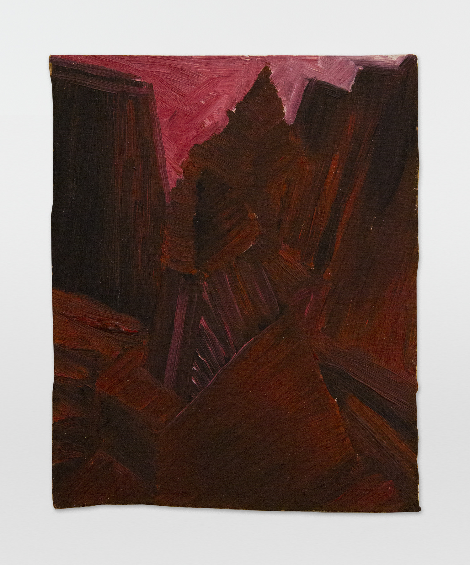 Martha Diamond, 3, c.1980s, Oil on Masonite, 9h x 7.25w in, Exhibited in Martha Diamond: 1980–1989, Magenta Plains, New York, NY, January 13–February 27, 2021.