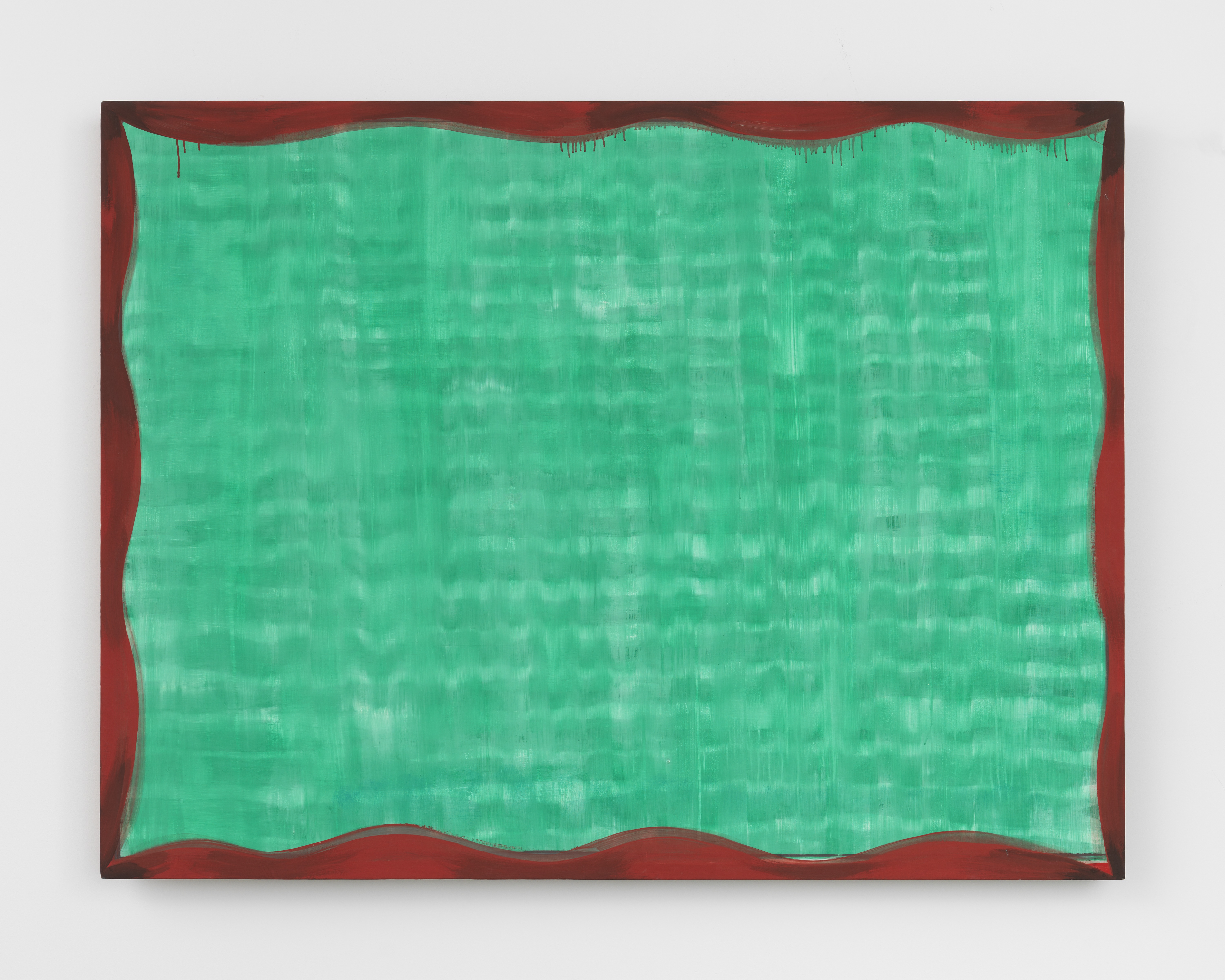 Moira Dryer, The Rumor, 1988, Casein on wood, 48 x 63 x 3 in.
