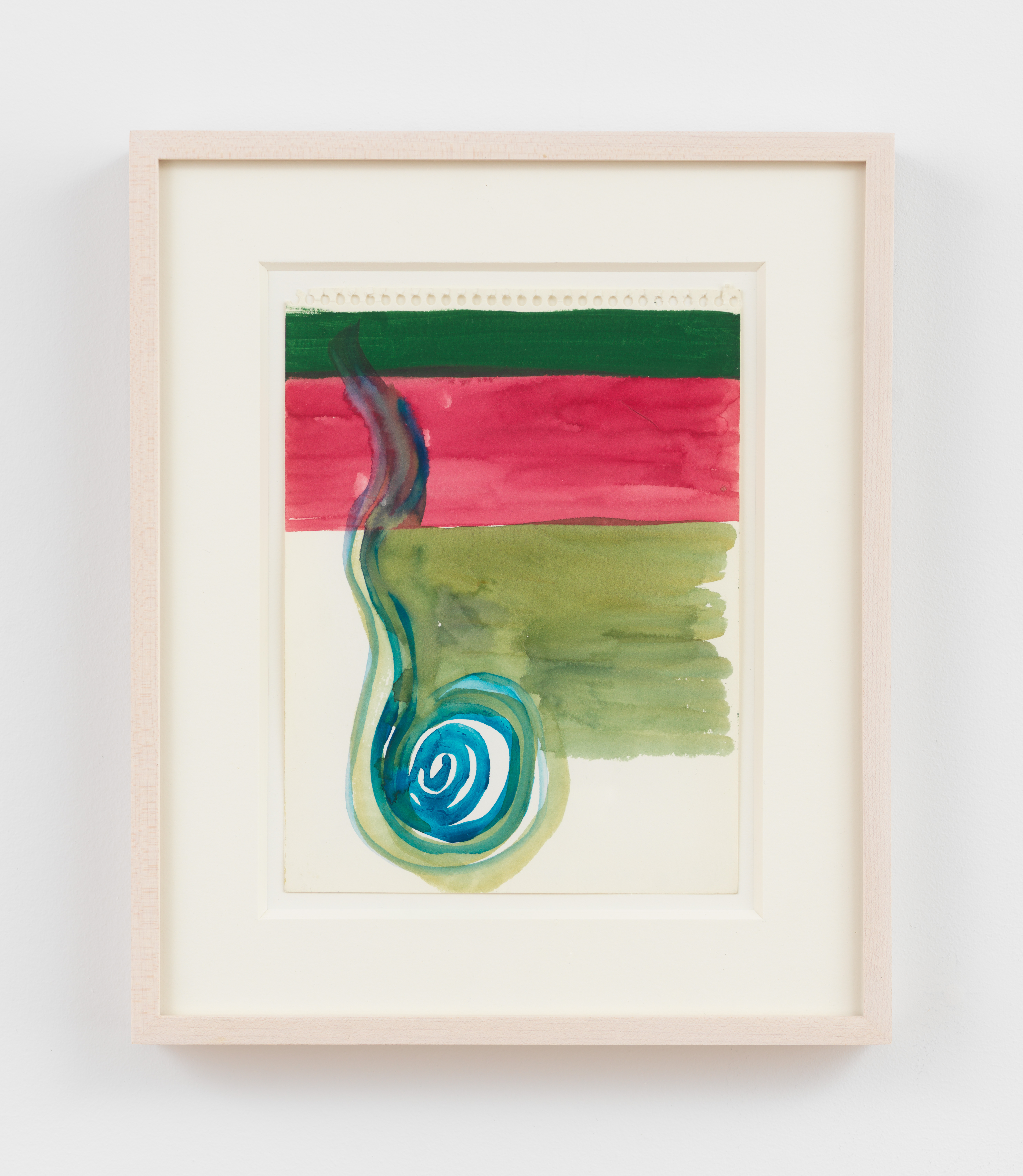 Moira Dryer, Untitled, 1986–88, Casein on paper, Unframed: 8 x 6 in., Framed: 12 x 10 in.