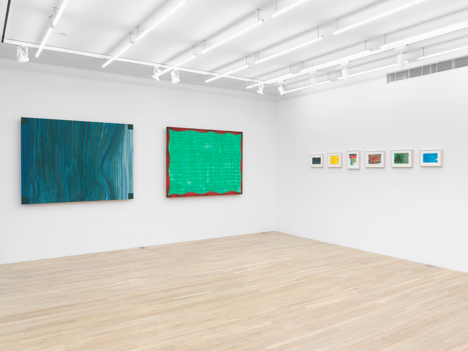 Installation view, Moira Dryer: Perpetual Painting, Magenta Plains, New York, NY, 2025