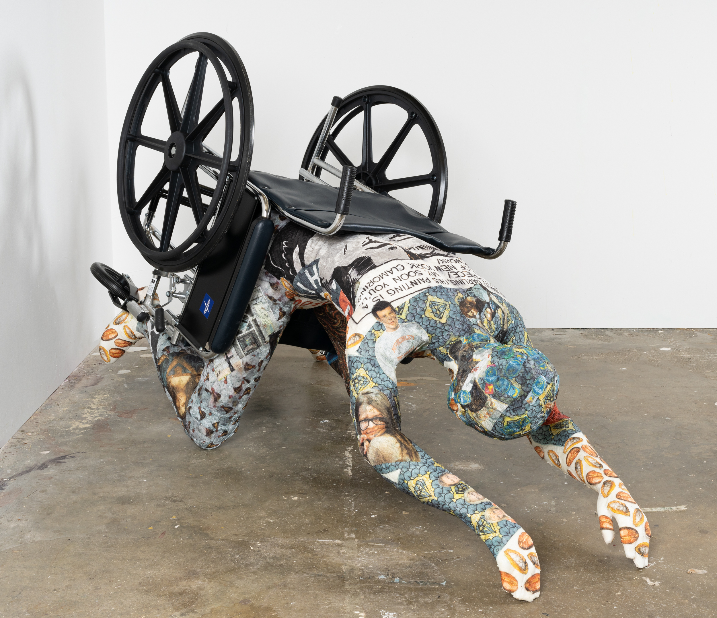 Monsieur Zohore, Ridin’ / Dirty, 1962-2024, Mixed media on fiberglass, wheelchair, 60 x 40 x 30 in.