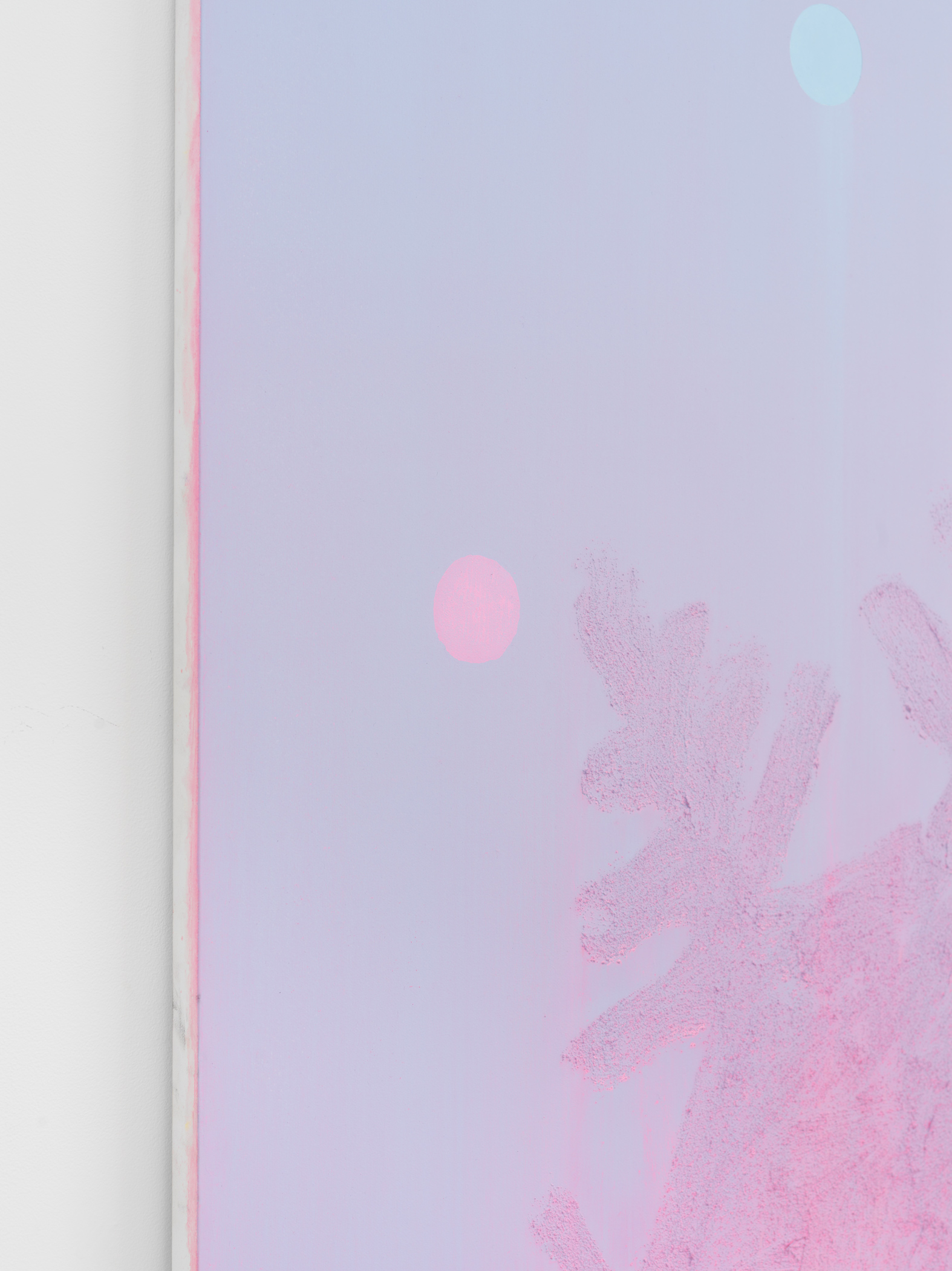 Alex Kwartler, Pink Snowflake (detail), 2019, Oil and pumice on linen, 72h x 48w in.