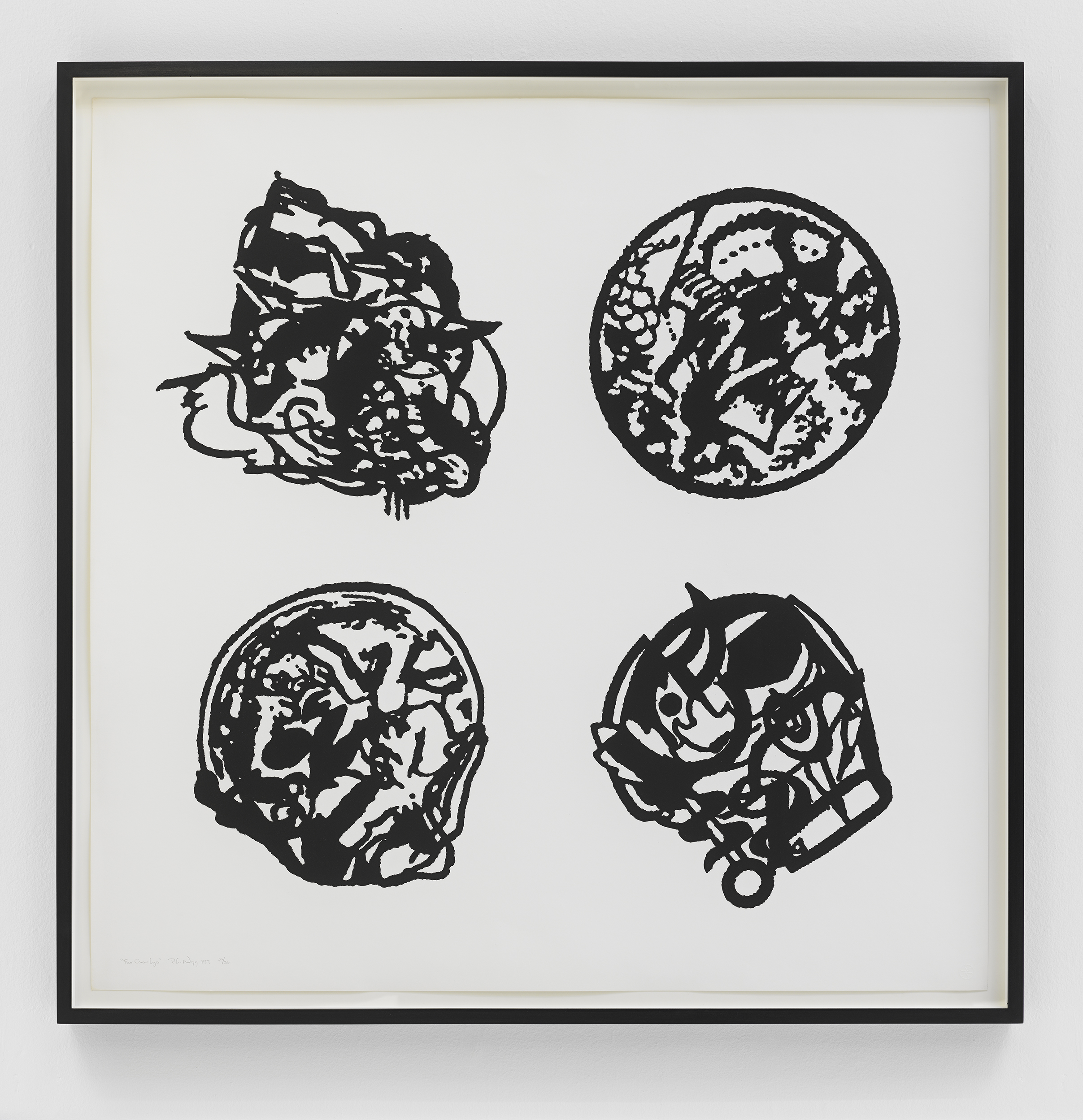 Peter Nagy, Four Cancer Logos, 1989, Woodcut, 44h x 44w in., Edition #27/30