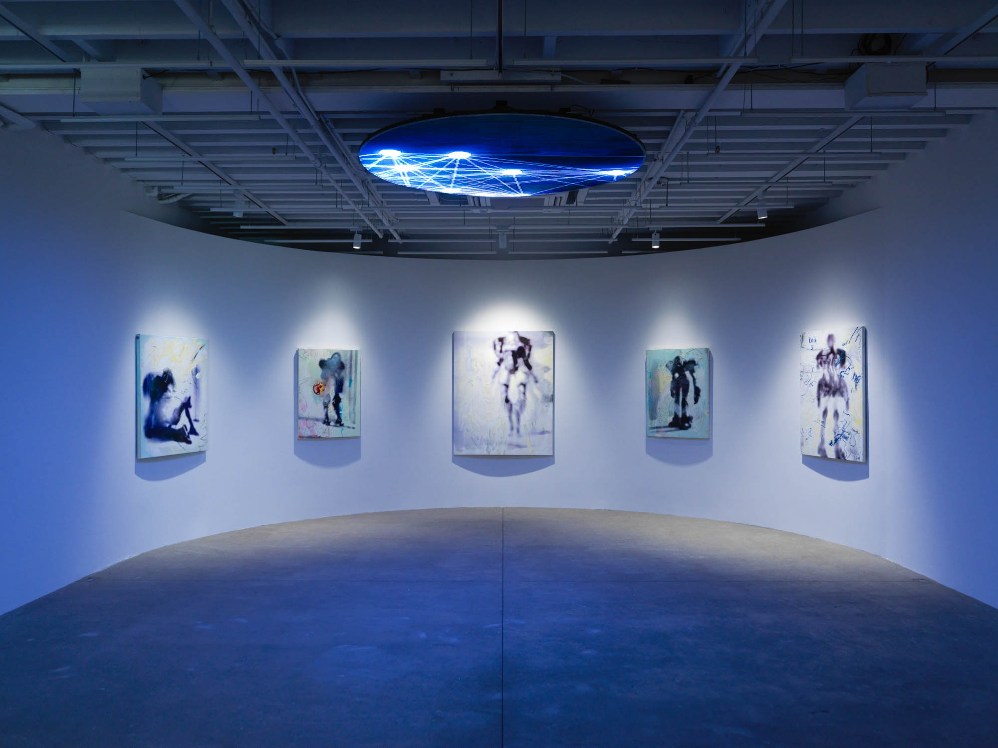 Installation view, Rachel Rossin: SCRY, Magenta Plains, New York, NY 2023.