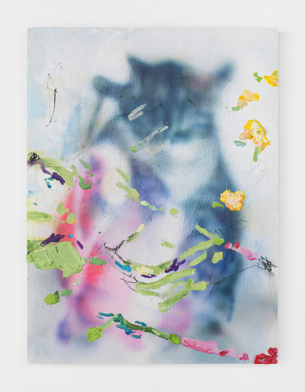 Rachel Rossin, Loop While, 2021, Oil and airbrushed acrylic on panel, 24h x 18w in.